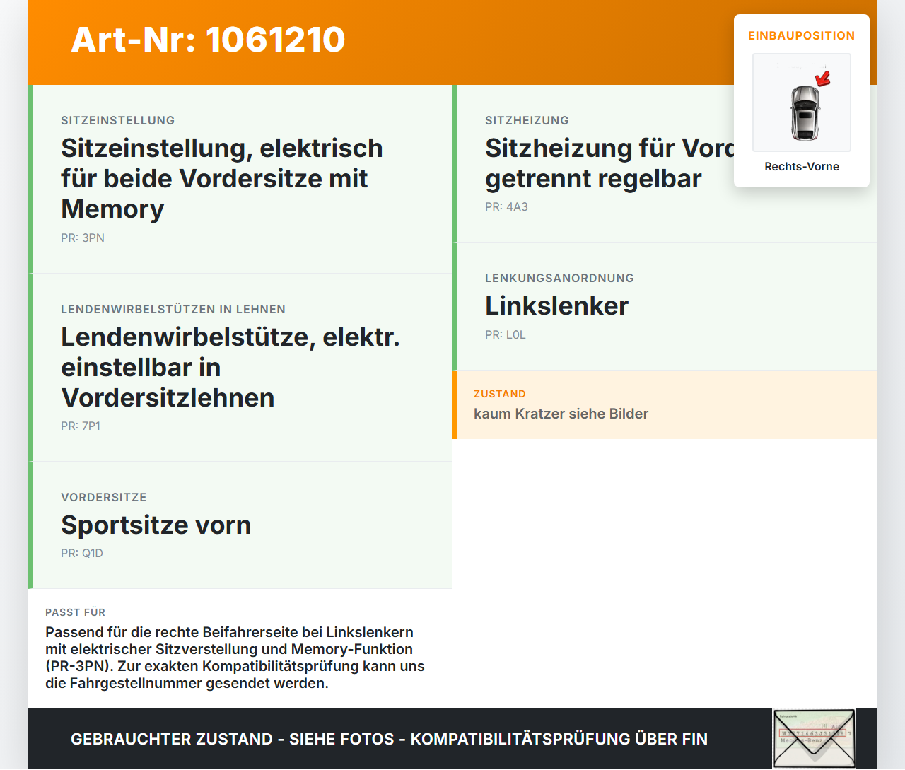 Audi Q7 4L 05-09 Schalter Sitzverstellung Rechts Vorne Audi Q7 4L 05-09 26.06.2007 7019-0-0828 4L0959748A gebraucht Vorschau 3