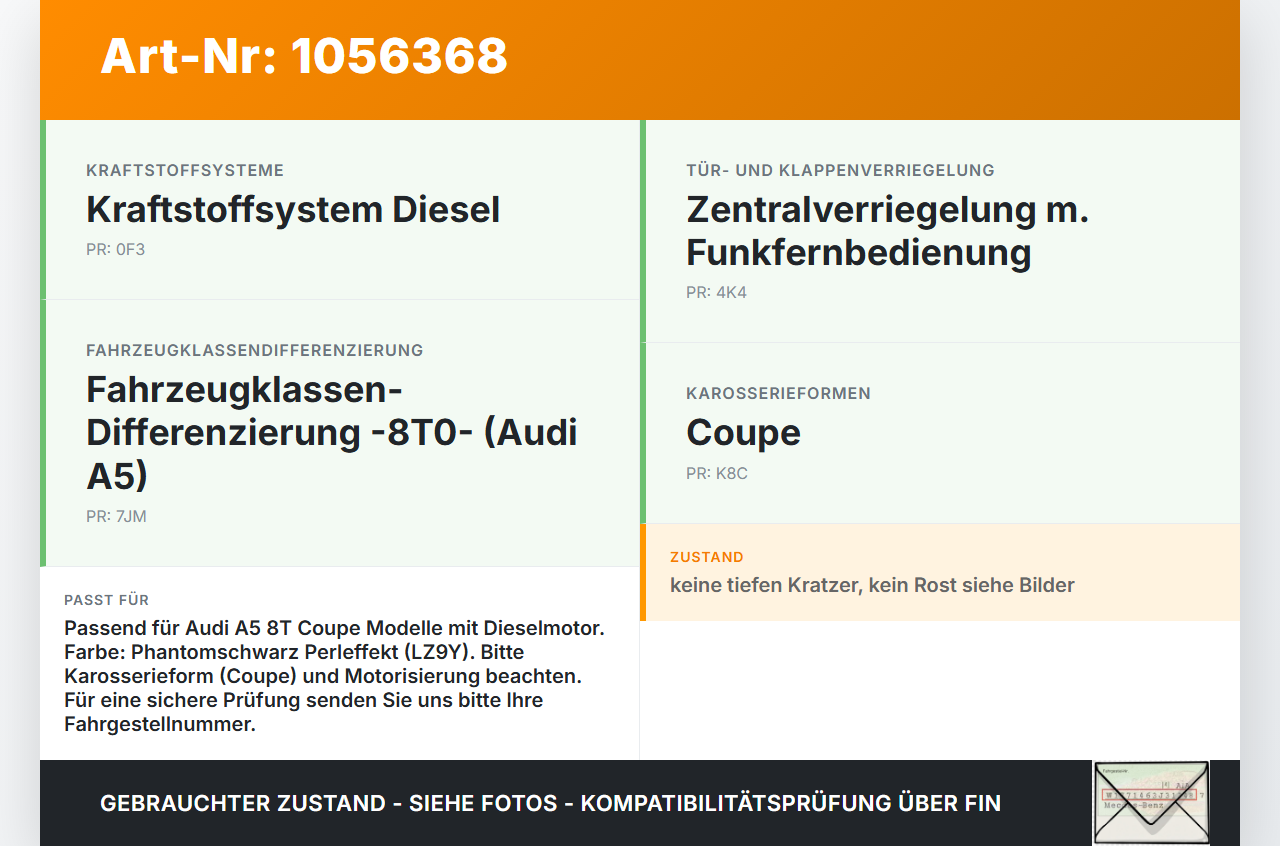 Audi A5 8T 07-12 Tankdeckel Tankklappe LZ9Y Audi A5 8T 07-12 04.12.2008 8T0809907 8K0010508AA gebraucht Vorschau 3