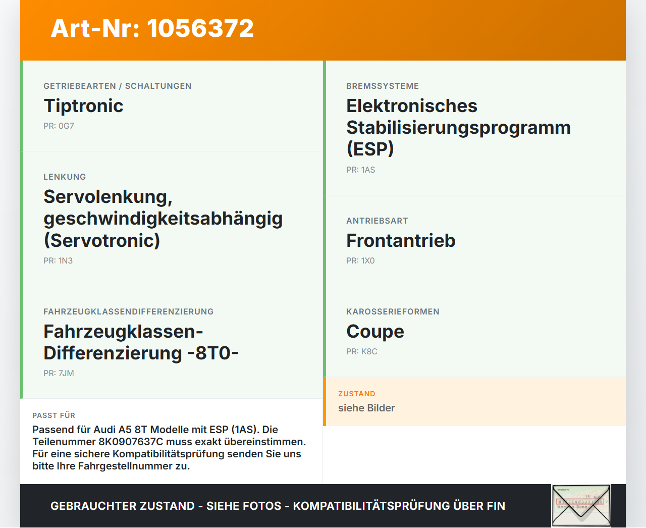 Audi A5 8T 07-12 Drehratensensor Sensor Audi A5 8T 07-12 04.12.2008 8K0907637C 0265005738 gebraucht Vorschau 3