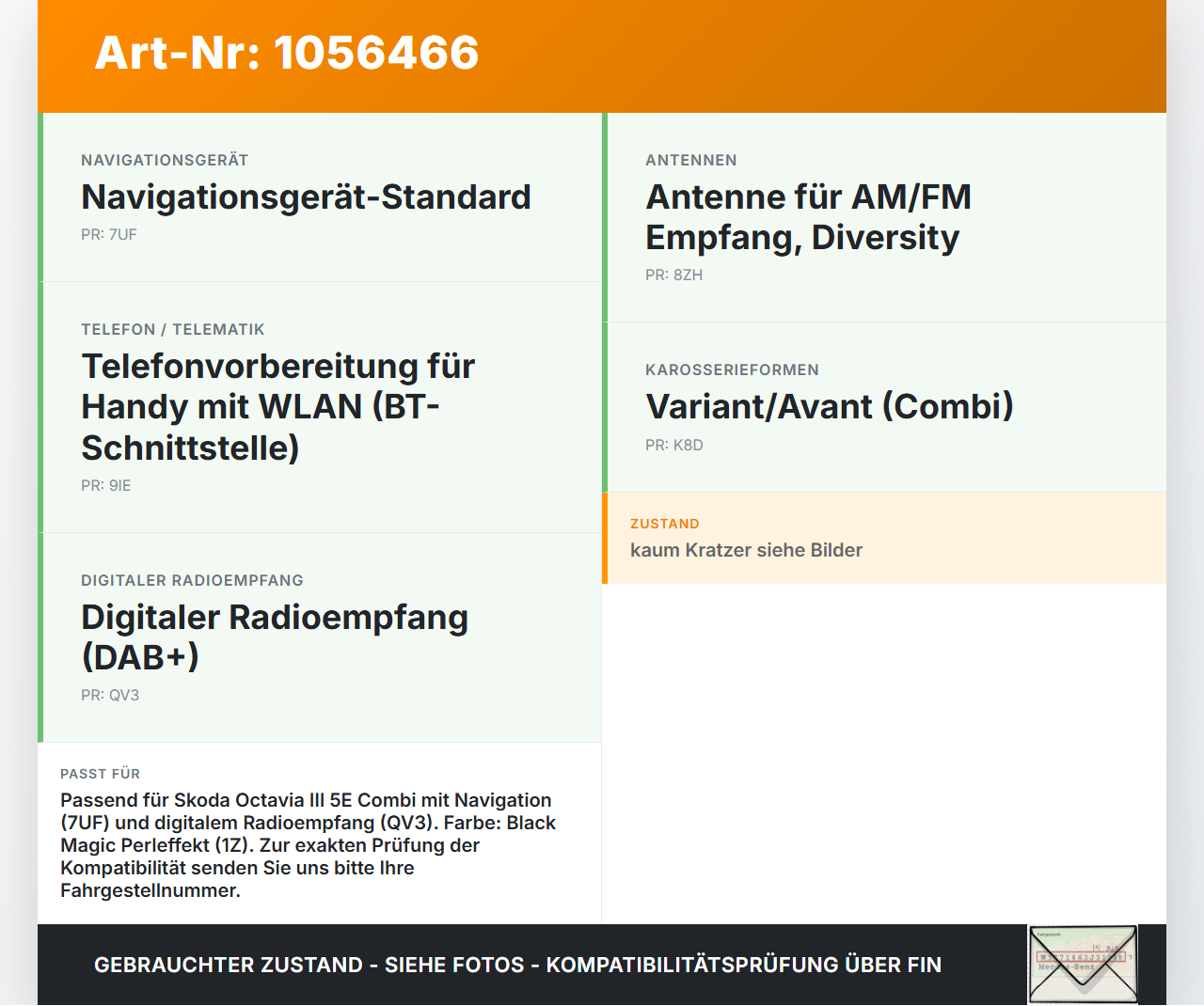 Skoda Octavia III 5E 17-20 Dachantenne Antenne Haifischflosse GPS Skoda Octavia III 5E 17-20 17.06.2019 5Q0035507P... Vorschau 3