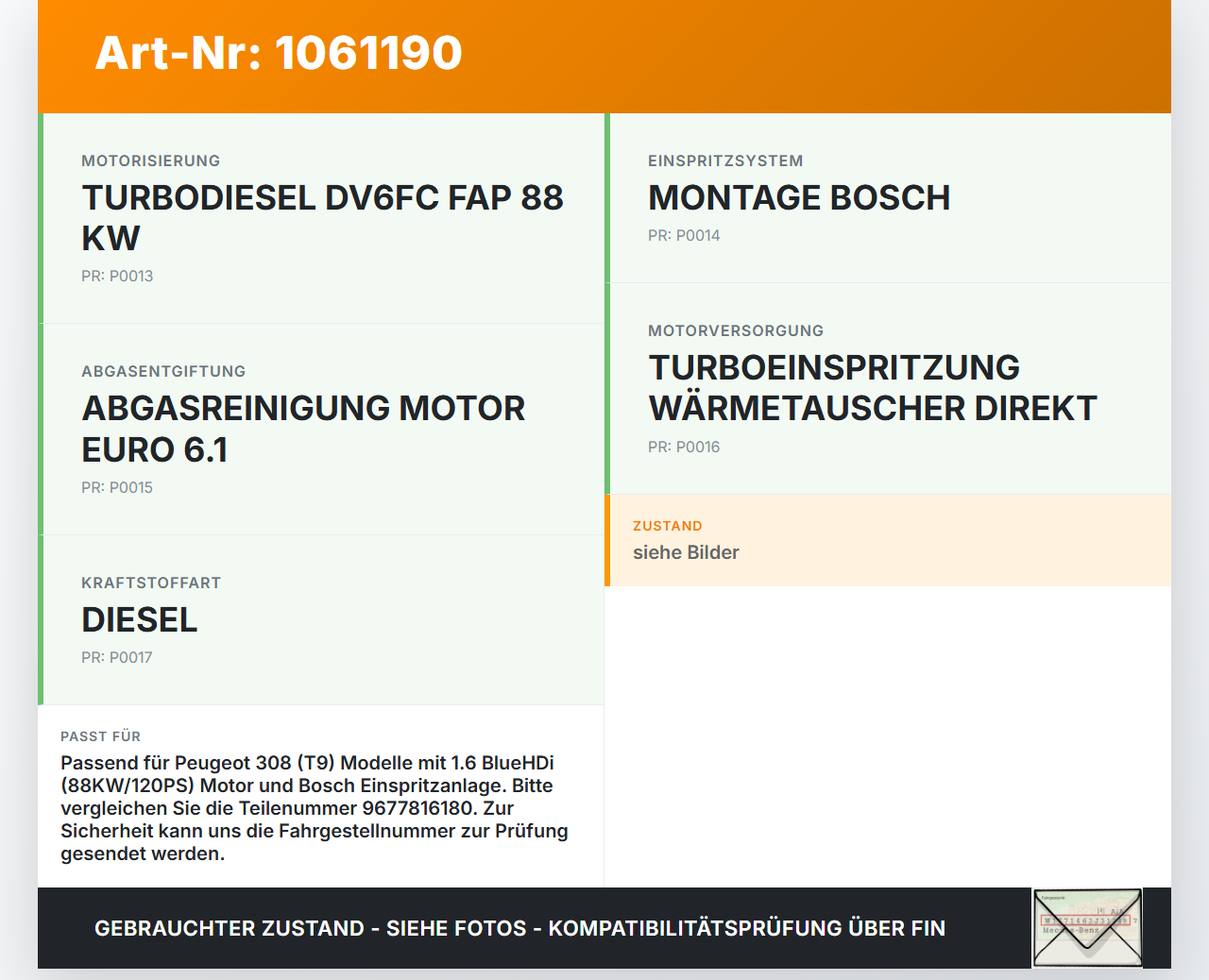 Peugeot 308 SW II 13-17 HDI 1,6 88KW Luftdruck MAP Sensor Peugeot 308 SW II 13-17 27.10.2015 9677816180 0281006300... Vorschau 3