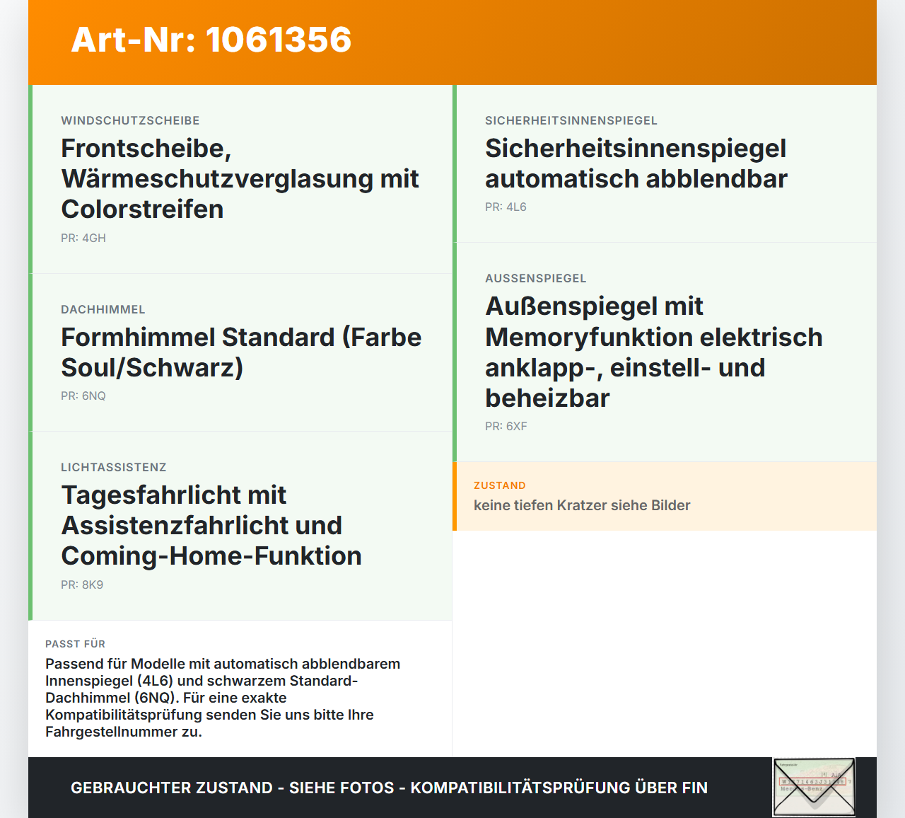 Audi Q7 4L 05-09 Innenspiegel Rückspiegel Spiegel Innen Audi Q7 4L 05-09 26.06.2007 4L0857511 4L0857511PK 905-1307... Vorschau 3