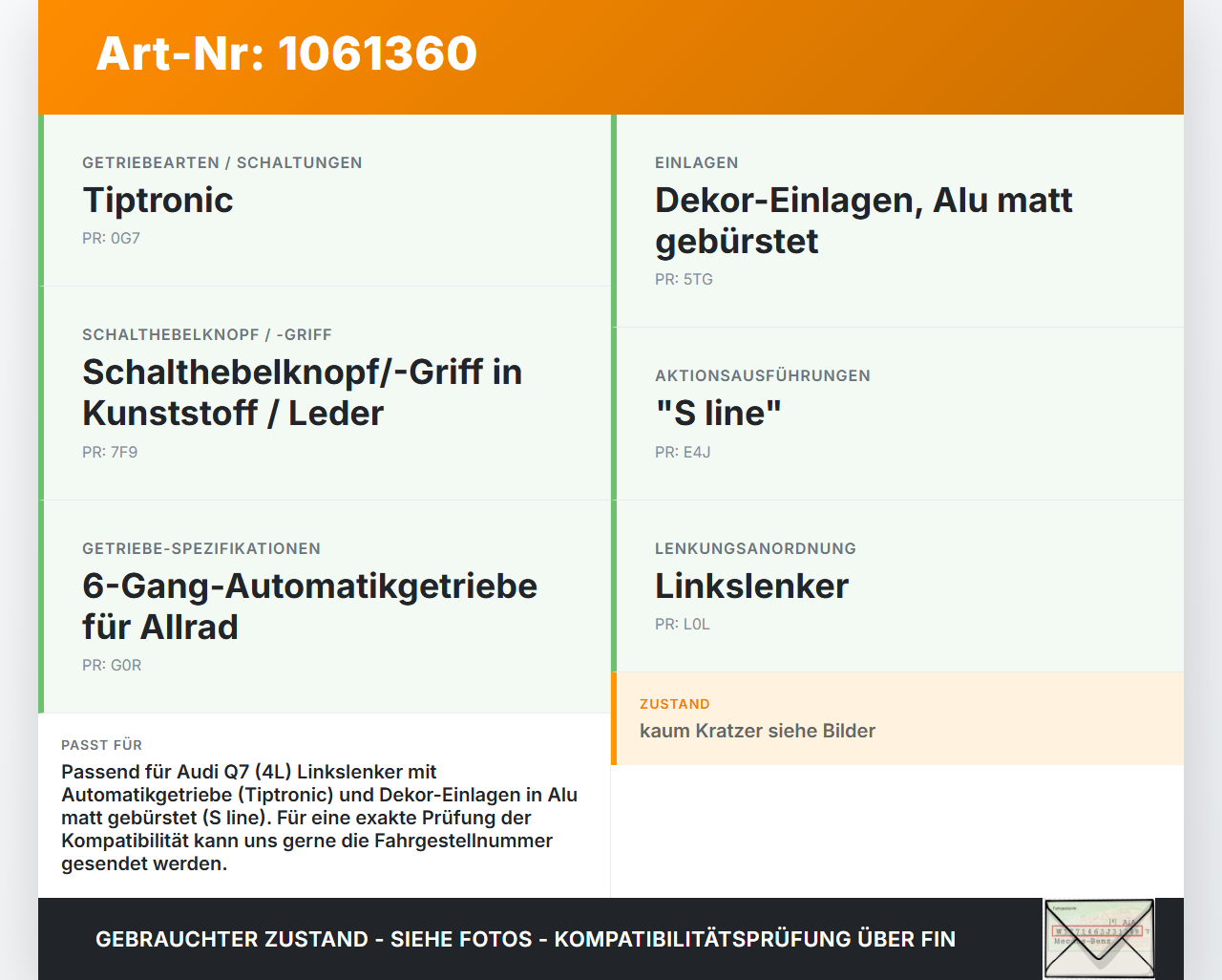 Audi Q7 4L 05-09 Blende Schaltkulisse Ganganzeige Einbaurahmen Automatik Anzeigeeinheit Audi Q7 4L 05-09 26.06.2007... Vorschau 3