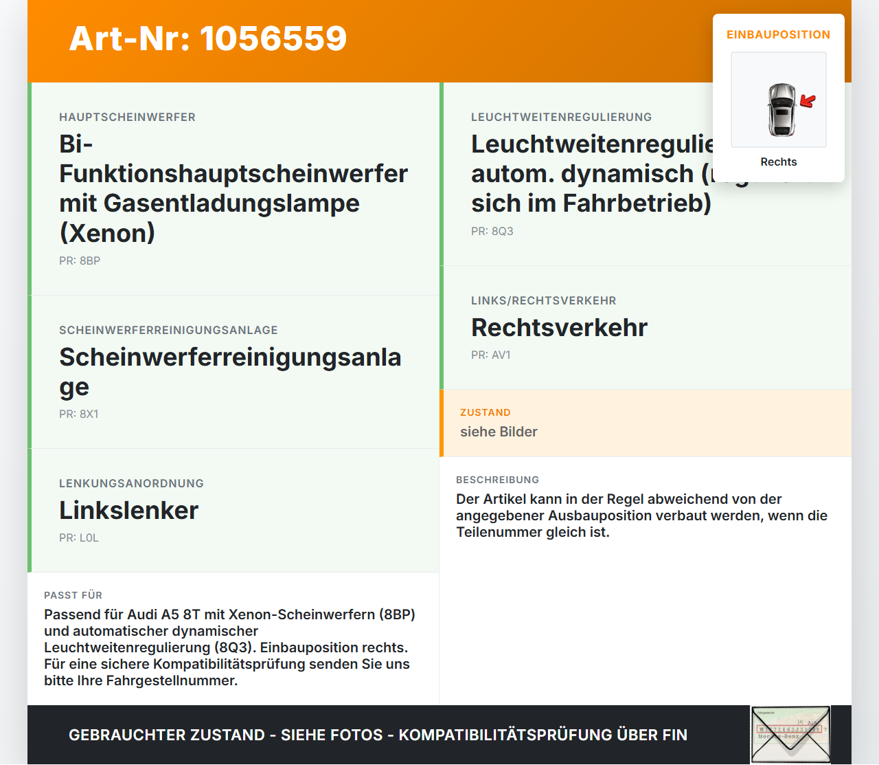Audi A5 8T 07-12 Stellmotor f. Scheinwerfer LWR Rechts Audi A5 8T 07-12 04.12.2008 89022080 PL35L-024-ULB8 TA8723H... Vorschau 3