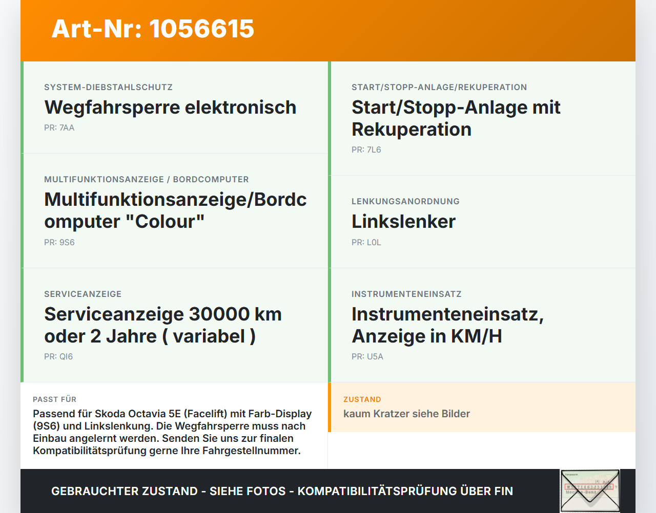 Skoda Octavia III 5E 17-20 TSi 1,0 85KW Kombiinstrument Tacho Skoda Octavia III 5E 17-20 17.06.2019 5E0920750F... Vorschau 3