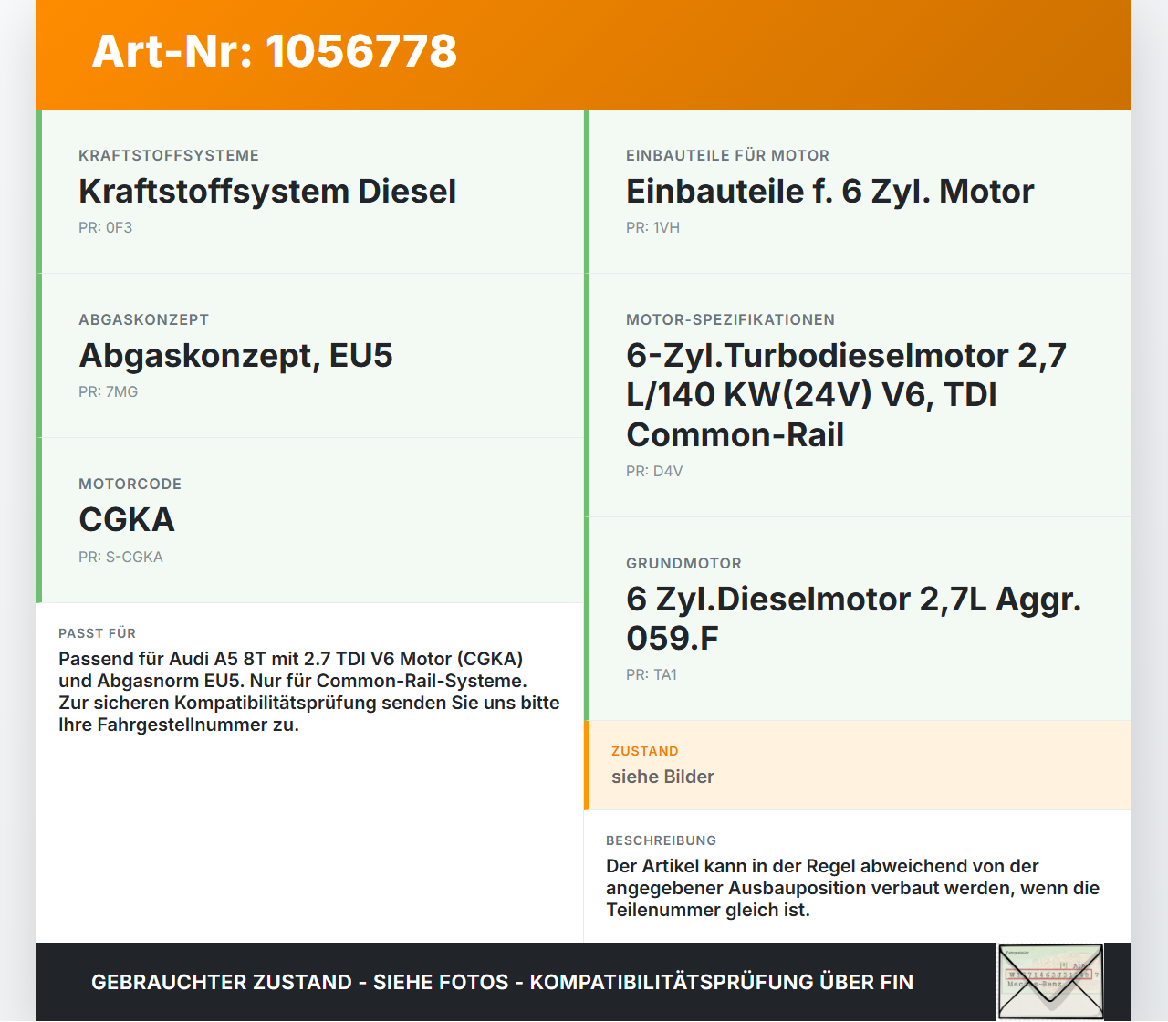 Audi A5 8T 07-12 TDI 2,7 140KW Injektor Einspritzdüse Zyl.3 Audi A5 8T 07-12 04.12.2008 059130277BE 059130277AR... Vorschau 3