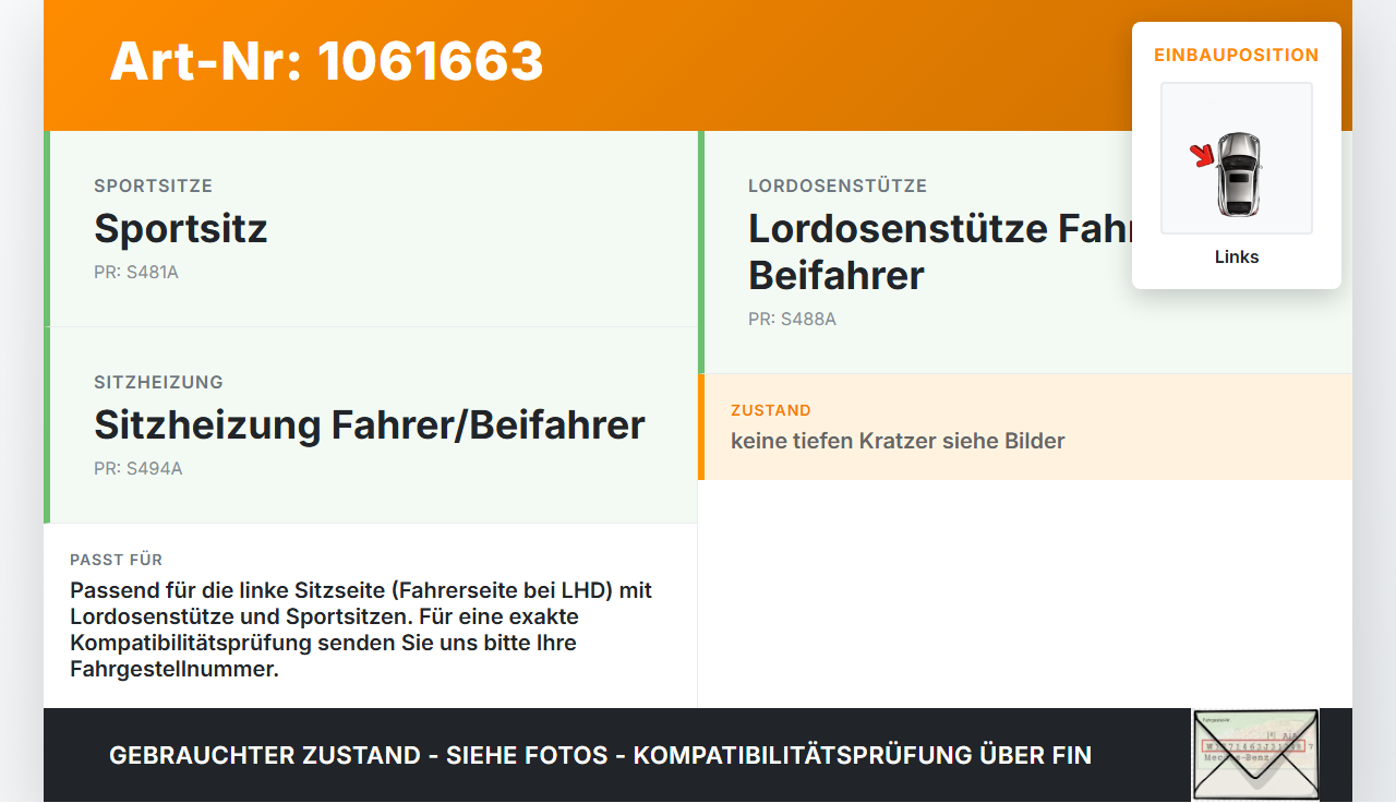 BMW X1 E84 12-15 Sitzverstellung Lordose Schalter Links BMW X1 E84 12-15 29.04.2015 61318352291 8352291 03060020... Vorschau 3