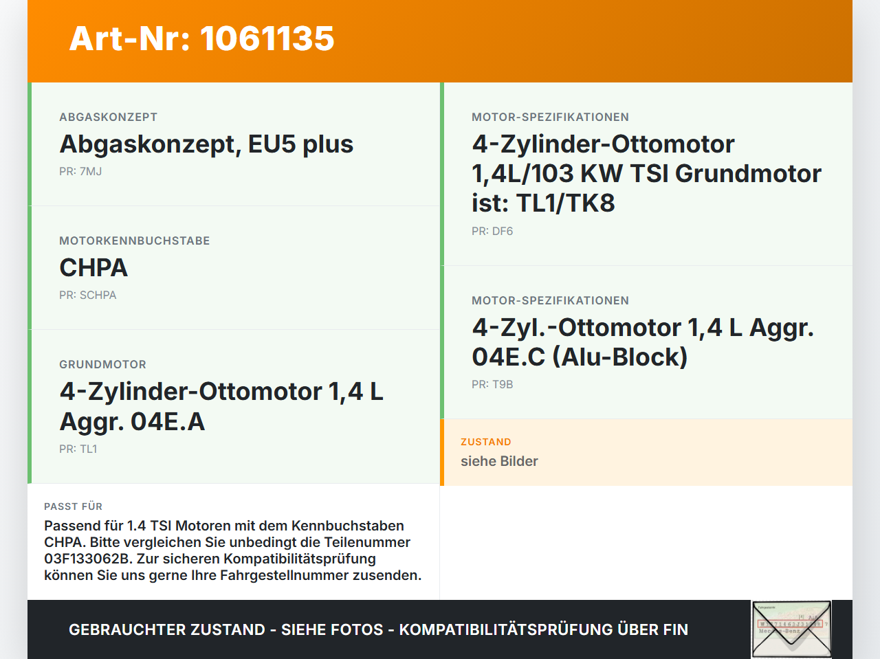 VW Golf 7 VII 5G 12-17 TSI 1,4 103KW CHPA Drosselklappe VW Golf 7 VII 5G 12-17 22.11.2013 03F133062B gebraucht Vorschau 3