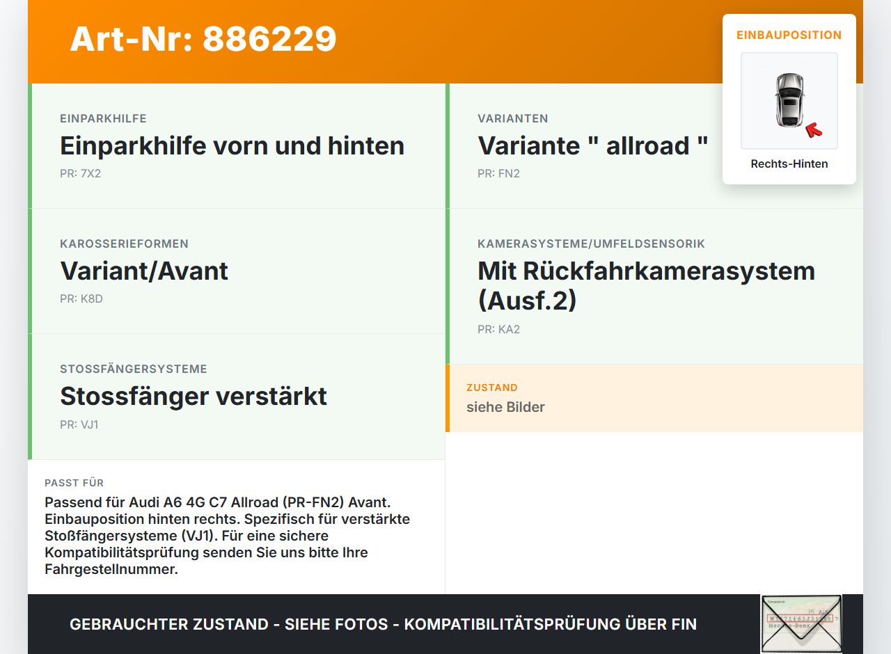 Audi A6 4G C7 Allroad 12-14 Kombi Halter Träger Aufnahme Führung für Stoßstange Rechts Hinten Audi A6 4G C7 Allroad... Vorschau 3