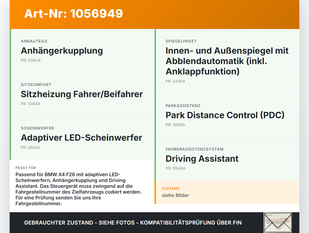BMW X4 F26 14-18 Steuergerät ECU  Komfortsteuergerät Bordnetzsteuergerät BMW X4 F26 14-18 08.04.2016 9380333... Vorschau 3