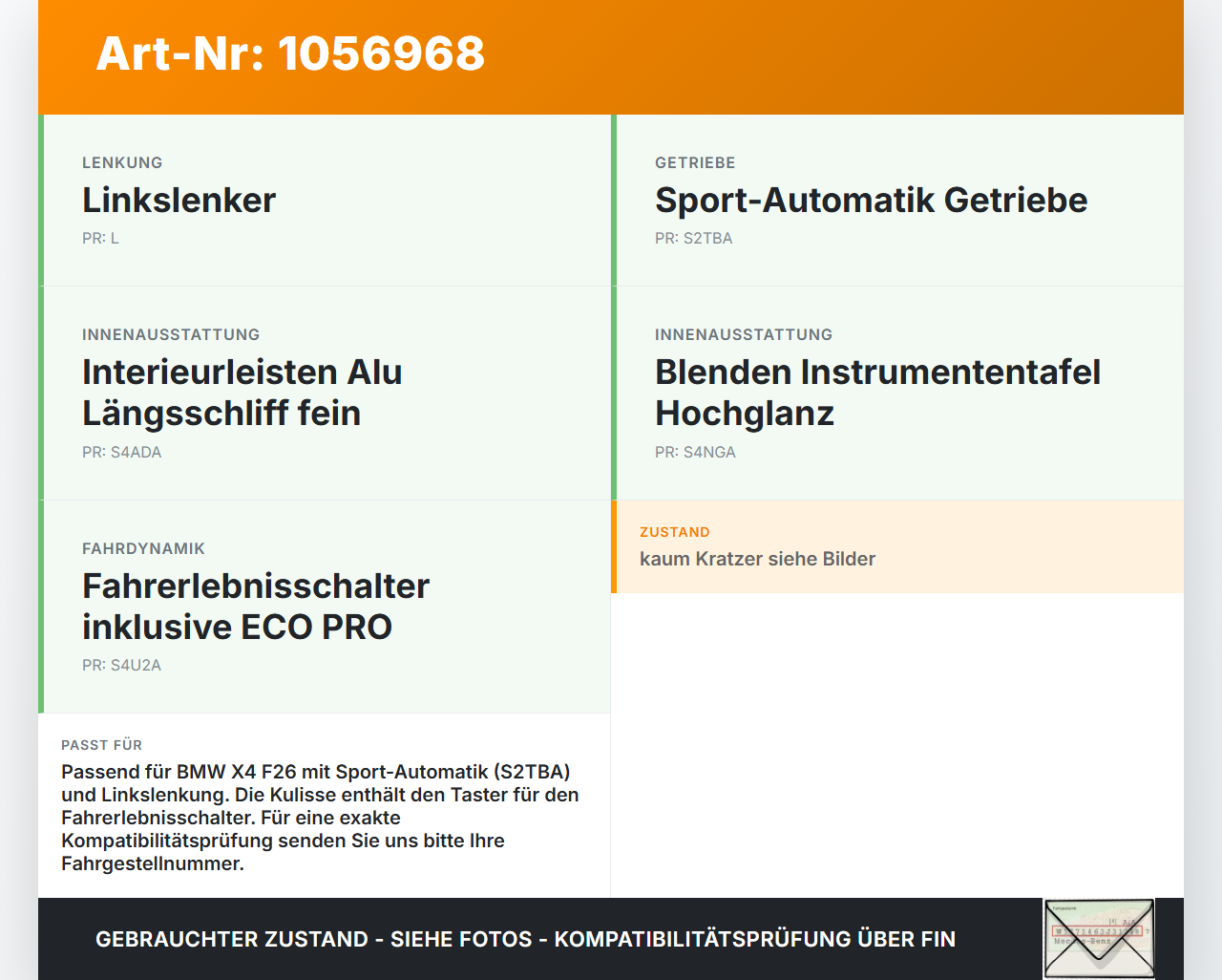 BMW X4 F26 14-18 3,0d 190KW Autom Schaltkulisse Schalthebel BMW X4 F26 14-18 08.04.2016 7950396 61317950396... Vorschau 3