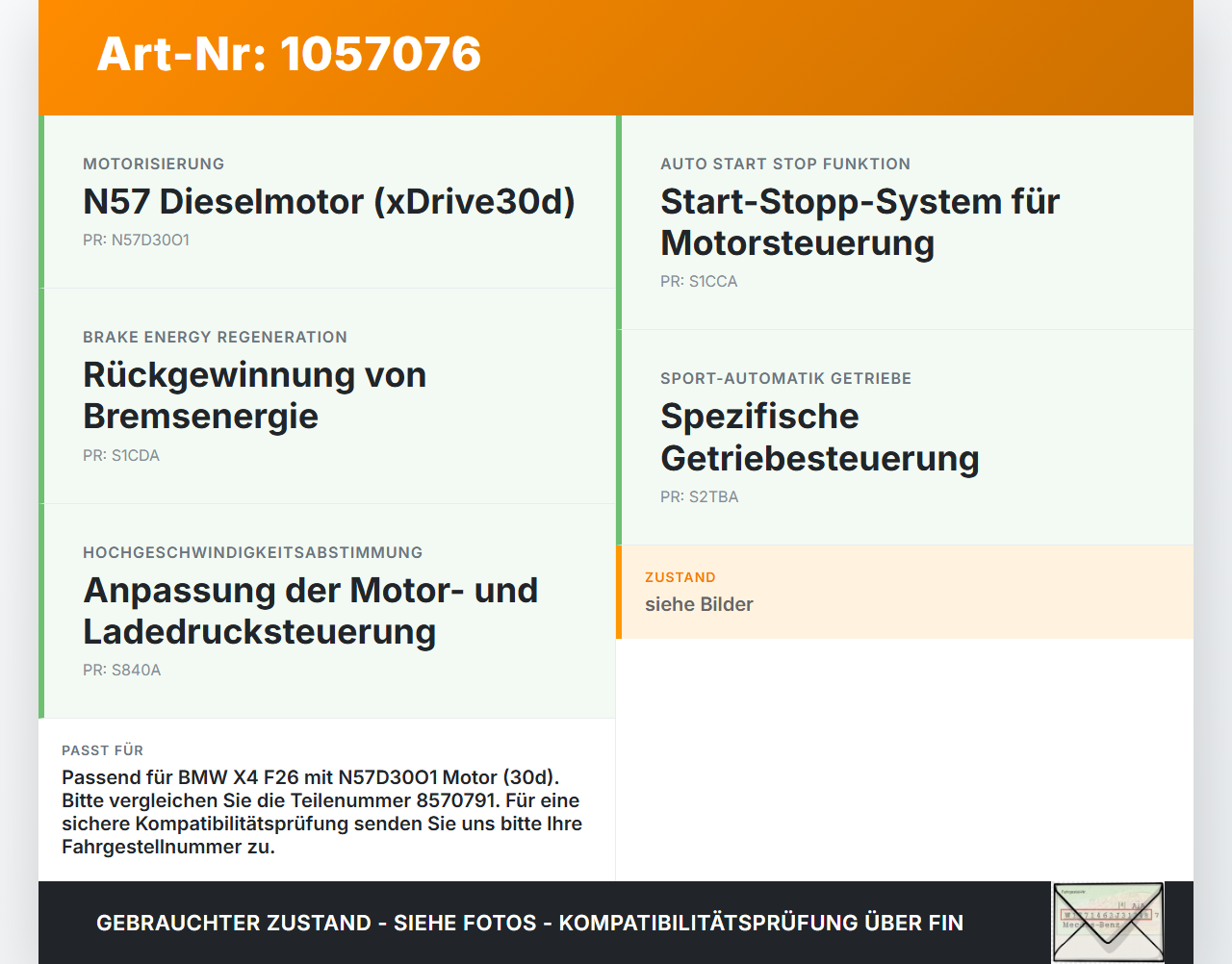 BMW X4 F26 14-18 Stellmotor Verstelleinheit für Ladedruck BMW X4 F26 14-18 08.04.2016 11618570791 0280751014... Vorschau 3