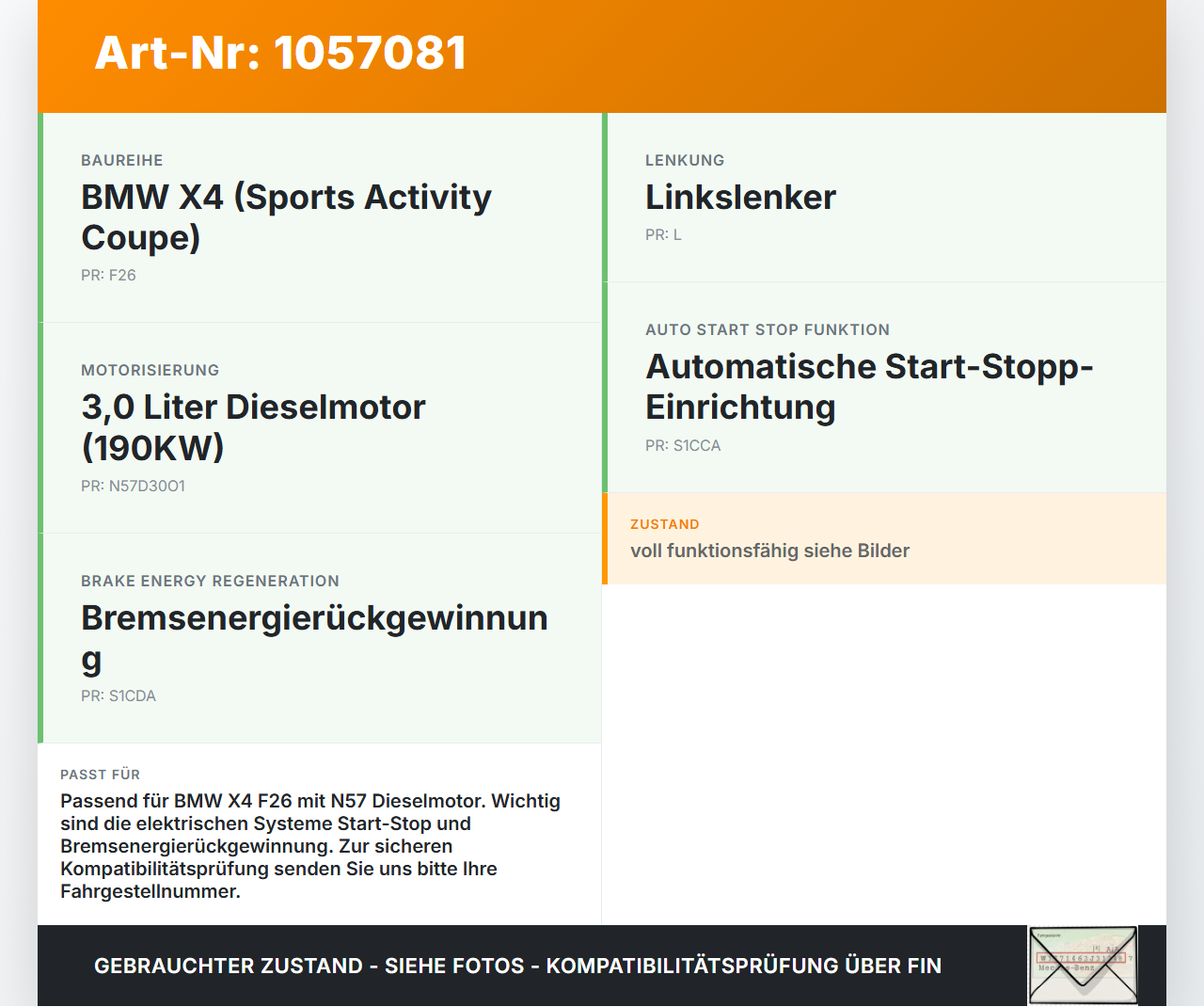 BMW X4 F26 14-18 3,0d 190KW Batterieklemme Fremdstartpunkt Plus Pol BMW X4 F26 14-18 08.04.2016 9185734 61149185734... Vorschau 3