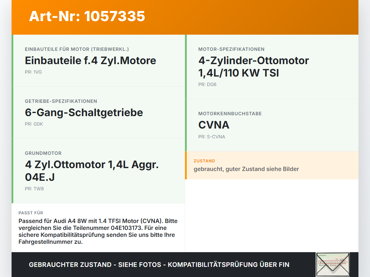 Audi A4 8W B9 15-19 TFSI 1,4 110KW Wellendichtring Manchete Audi A4 8W B9 15-19 08.08.2017 04E103170A 04E103173... Vorschau 3
