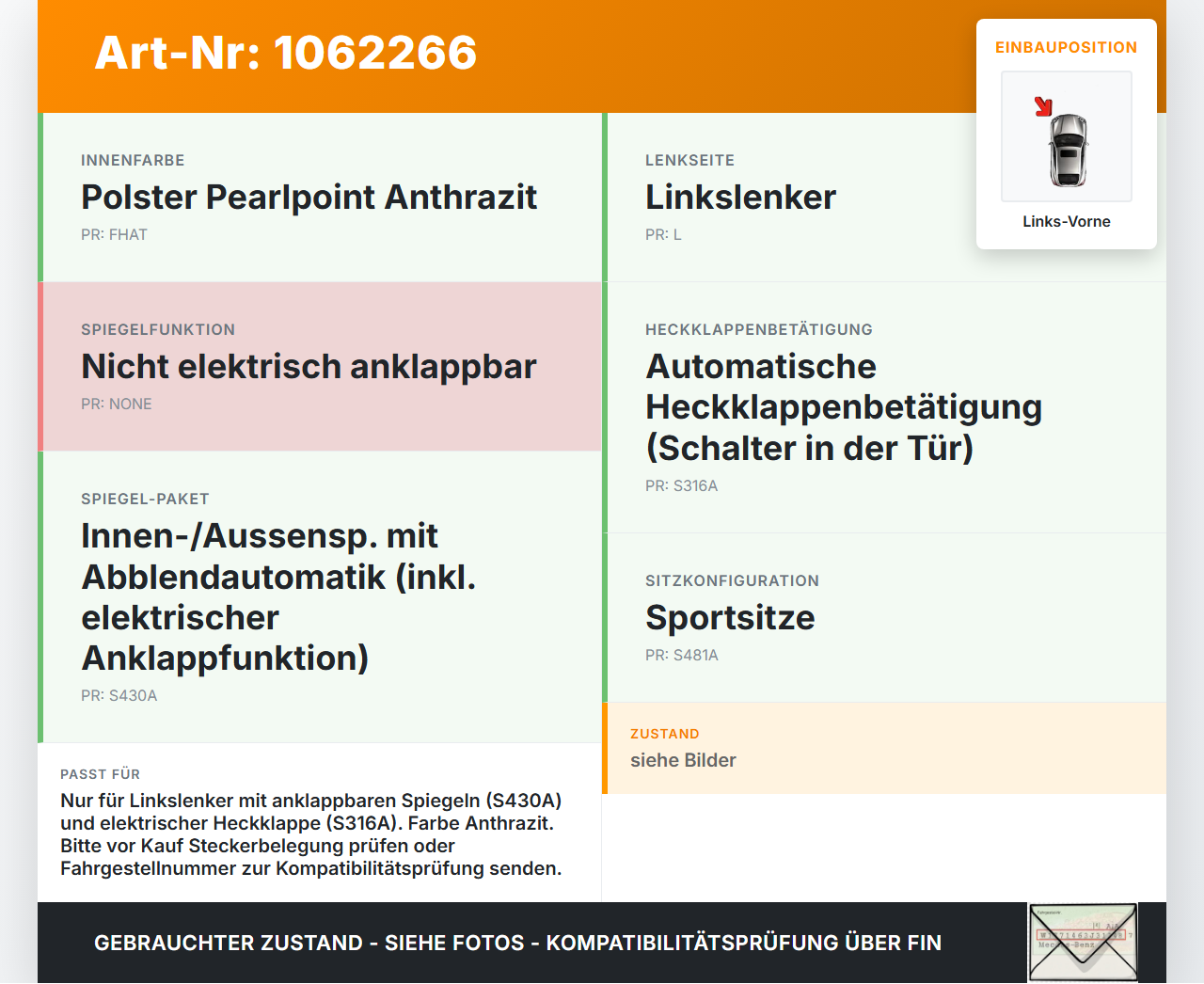 BMW X3 F25 10-14 Fensterheberschalter Schalter Links Vorne Spiegelverstellung BMW X3 F25 10-14 24.01.2013 9362107... Vorschau 3
