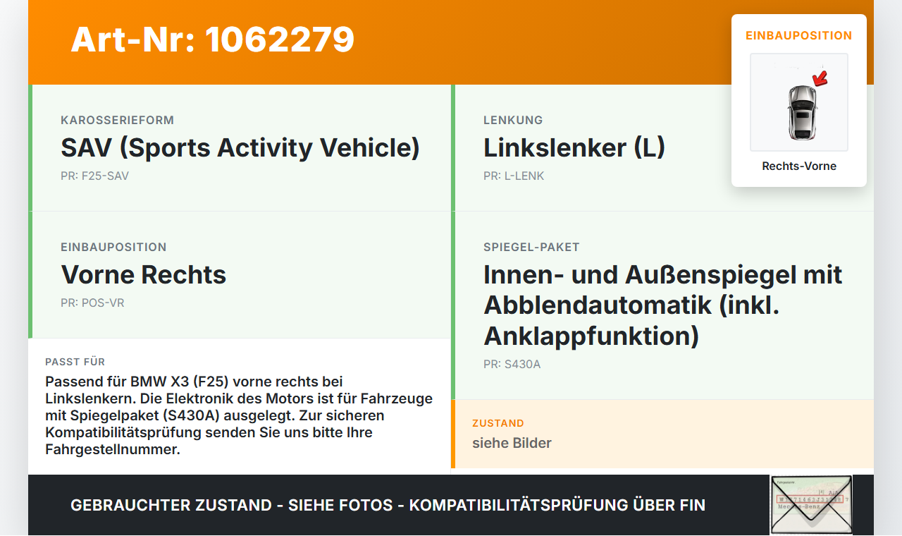 BMW X3 F25 10-14 Fensterhebermotor mit Fensterheber Rechts Vorne BMW X3 F25 10-14 24.01.2013 7258534 67627258534... Vorschau 3