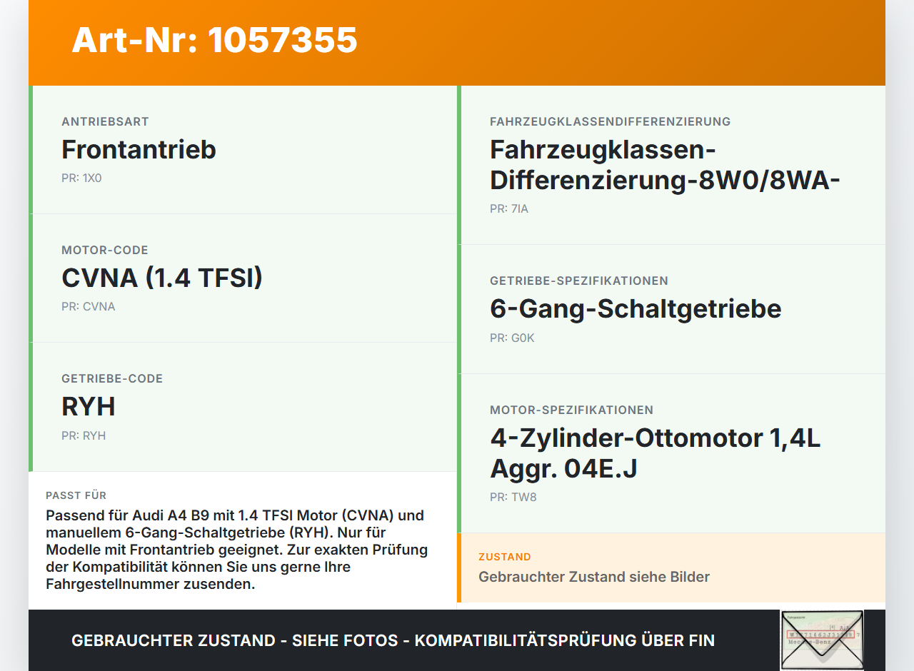 Audi A4 8W B9 15-19 TFSI 1,4 110KW Verlängerung Zwischenwelle Flanschwelle Audi A4 8W B9 15-19 08.08.2017 8W0501203... Vorschau 3