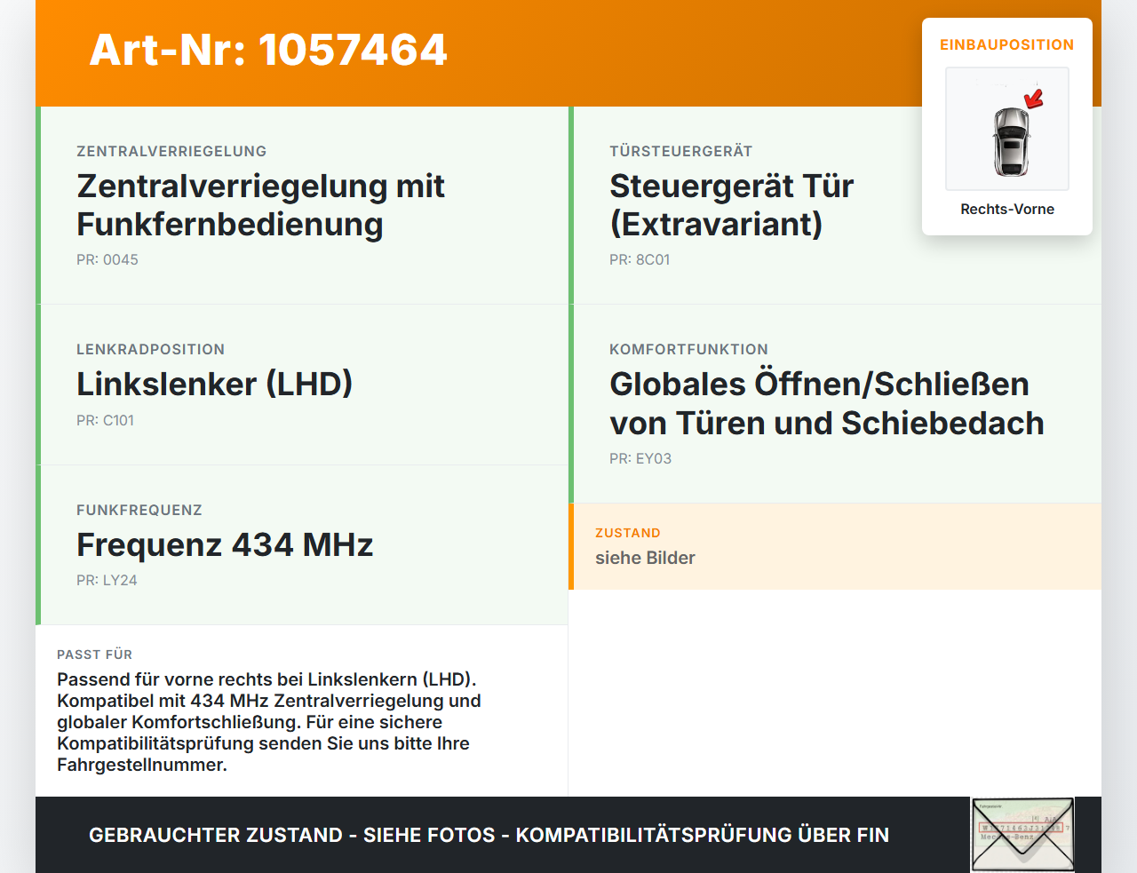 Volvo V70 135 07-13 Kombi Türschloss m. ZV Stellmotor Rechts Vorne Volvo V70 135 07-13 17.06.2010 31253658... Vorschau 3