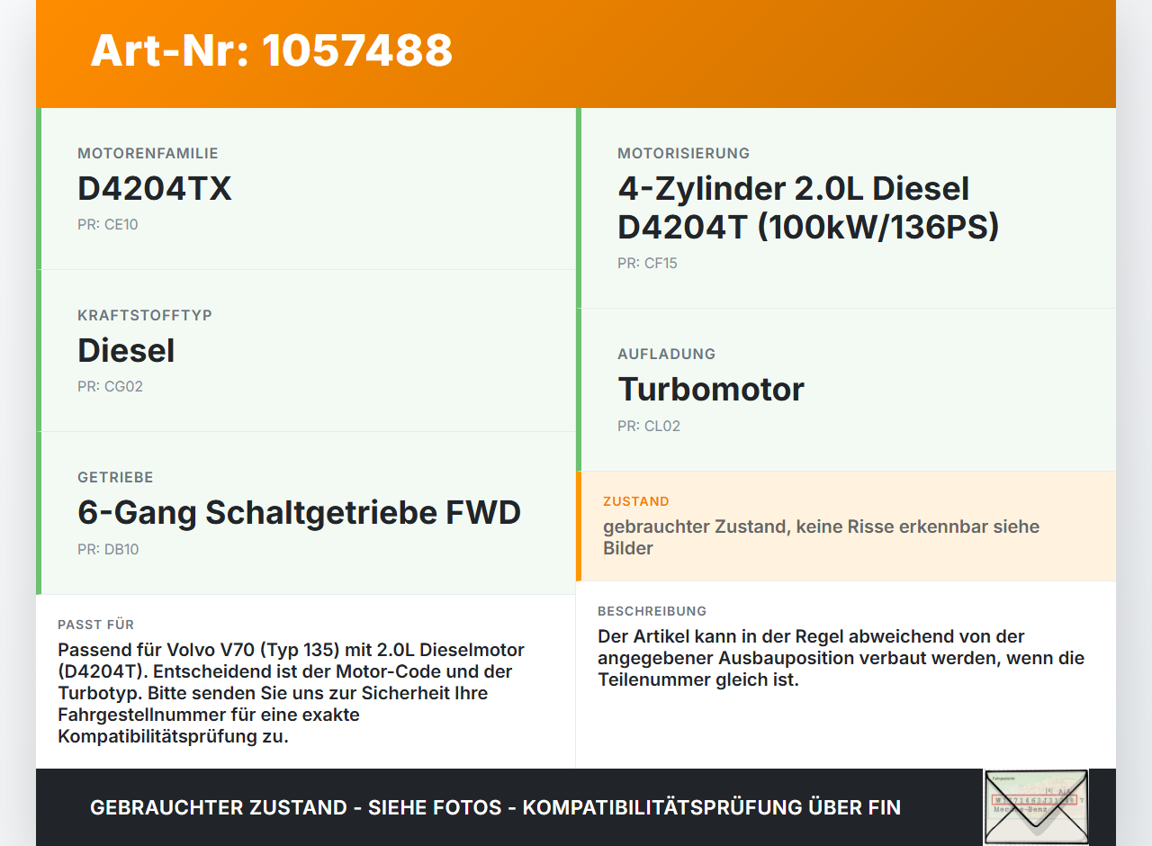 Volvo V70 135 07-13 2,0 100KW Ansaugrohr Ladeluftschlauch Luftschlauch Pos.1 Volvo V70 135 07-13 17.06.2010... Vorschau 3