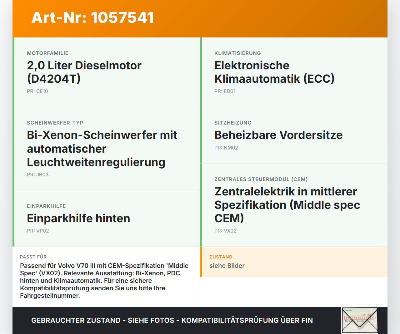Volvo V70 135 07-13 2,0 100KW Sicherungskasten Zentralelektrik Volvo V70 135 07-13 17.06.2010 AG9T-14C256-HC... Vorschau 3