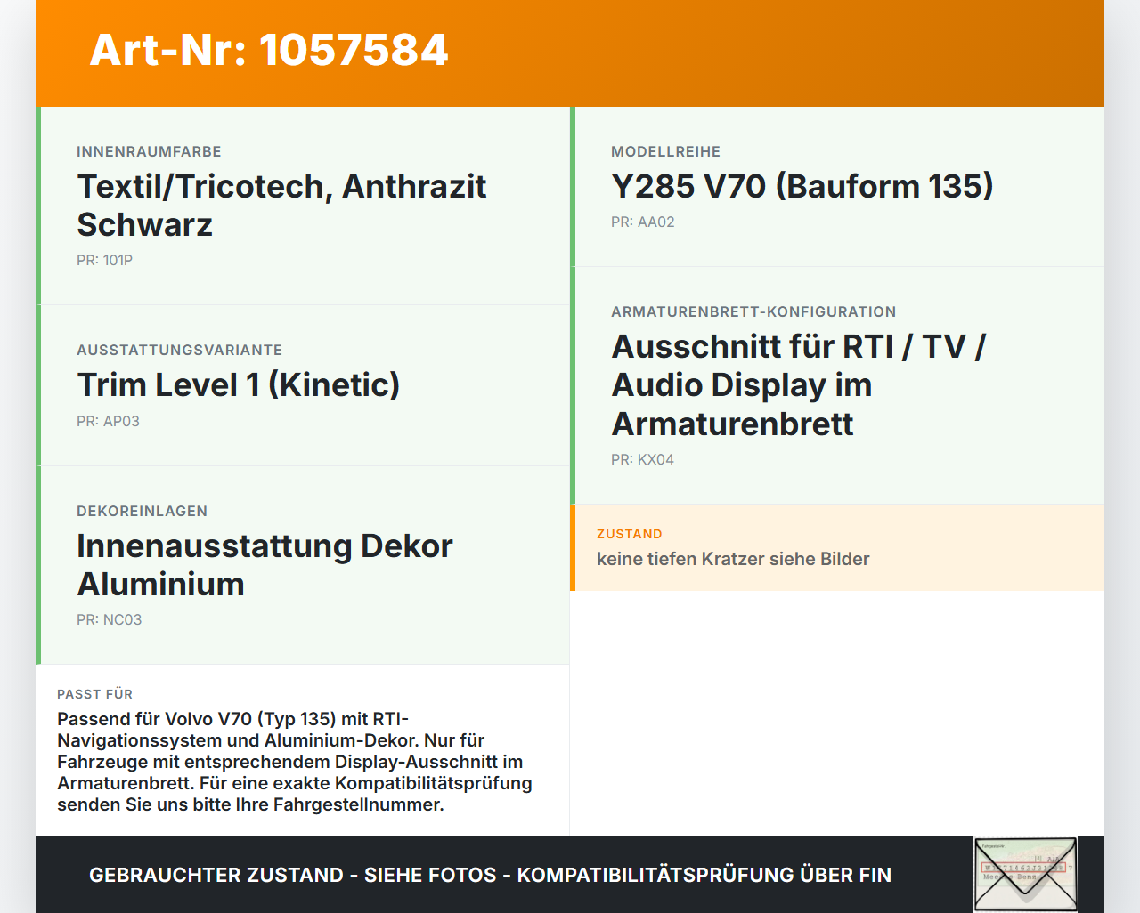 Volvo V70 135 07-13 Blende Einbaurahmen Volvo V70 135 07-13 17.06.2010 30791931 30672191 ESW-569 gebraucht Vorschau 3