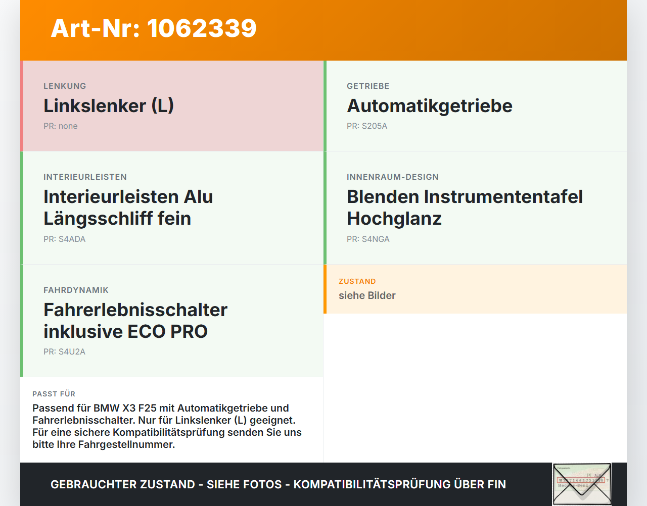 BMW X3 F25 10-14 Blende Einbaurahmen Gangwahlhebel BMW X3 F25 10-14 24.01.2013 9189064 61319189064 10041037 gebraucht Vorschau 3