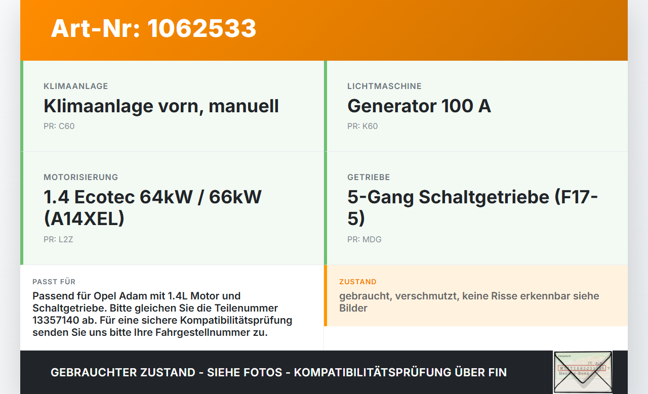 Opel Adam M13 12-19 1,4 64KW Ausgleichsbehälter für Kühlmittel Opel Adam M13 12-19 04.10.2013 13357140 gebraucht Vorschau 3