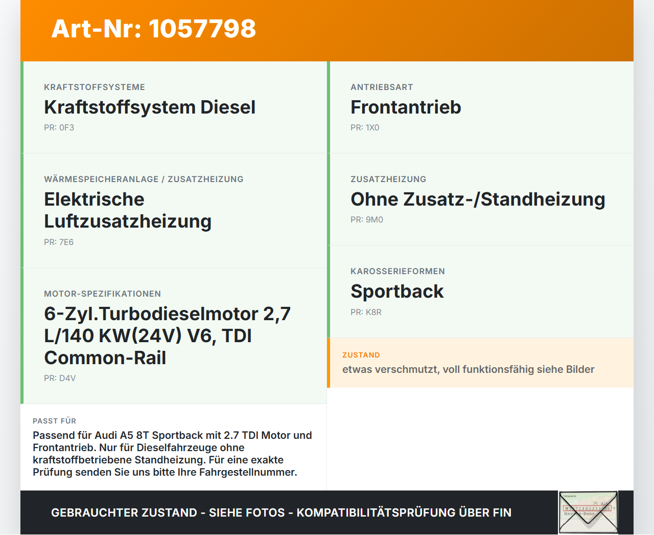 Audi Audi A5 8T 09-11 TDI 2,7 140KW Kraftstoffpumpe Kraftstoff Förderpumpe Tankgeber Audi Audi A5 8T 09-11... Vorschau 3