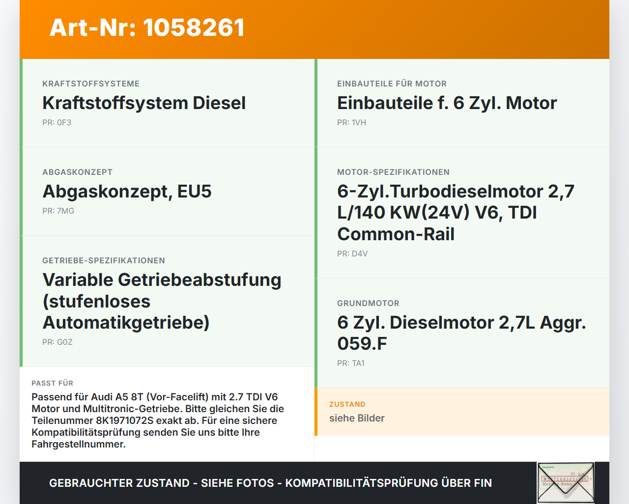 Audi Audi A5 8T 09-11 Lim Kabelbaum für Motor Audi Audi A5 8T 09-11 20.04.2011 8K1971072S gebraucht Vorschau 3