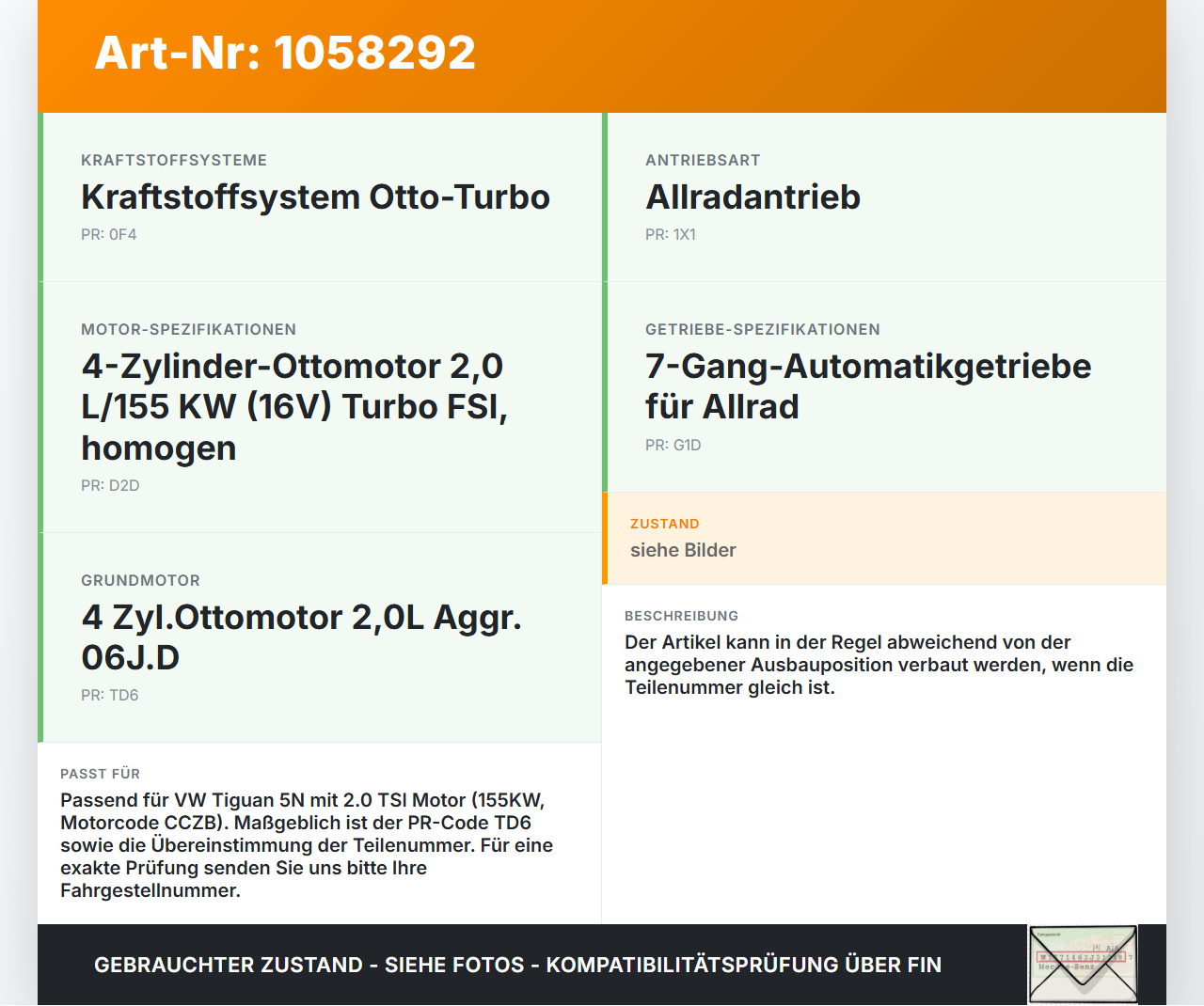 VW Tiguan 5N 11-16 2,0 155KW Ansaugrohr Ladeluftschlauch Luftschlauch VW Tiguan 5N 11-16 12.12.2012 1K0129654AP... Vorschau 3