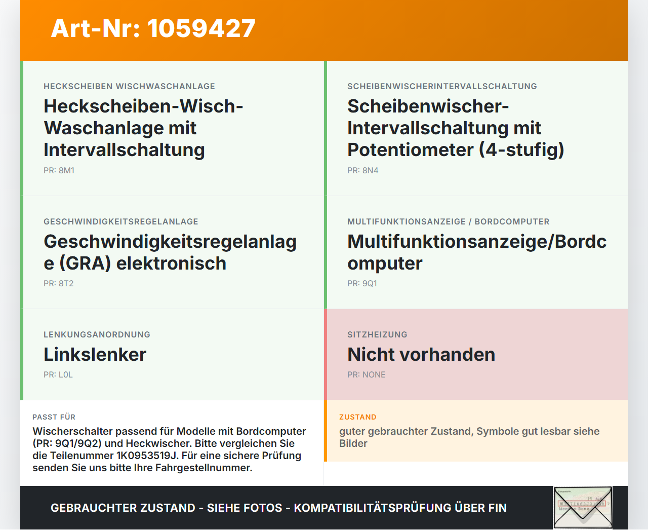 Seat Altea 5P 04-09 Lenkstockschalter Wischerschalter Wischer Seat Altea 5P 04-09 21.11.2007 1K0953519J 1K0953519A... Vorschau 3