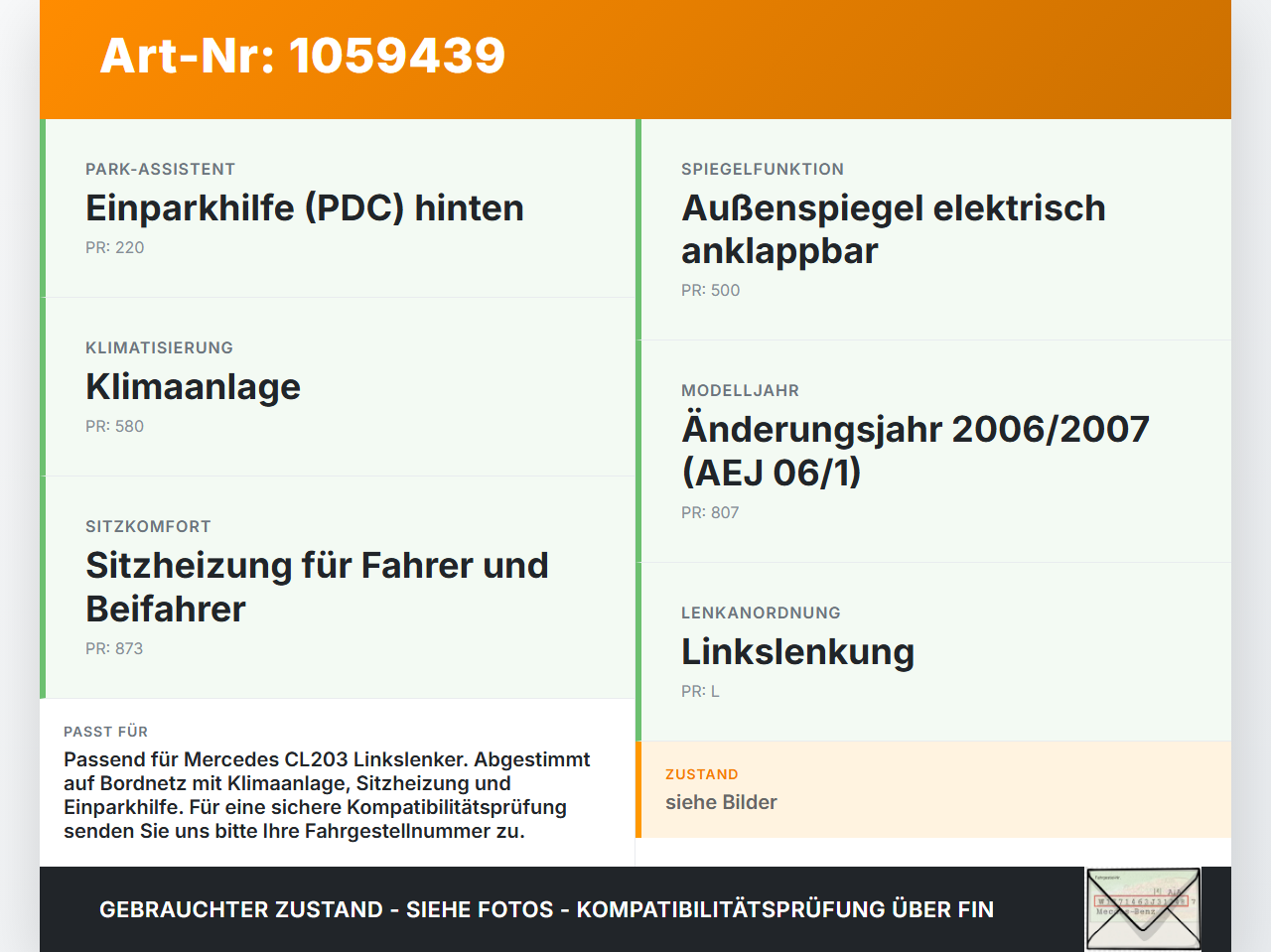 Mercedes CL203 C220 04-08 CDI 2,1 110KW Sicherungskasten Zentralelektrik Mercedes CL203 C220 04-08 04.07.2006... Vorschau 3
