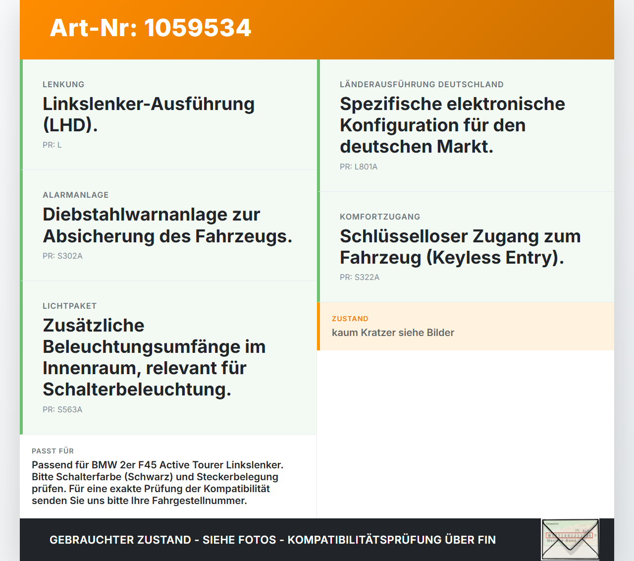 BMW 218i F45 14-18 Schalter Zentralverriegelung Verriegelung BMW 218i F45 14-18 17.07.2017 6801349 61316801349 gebraucht Vorschau 3