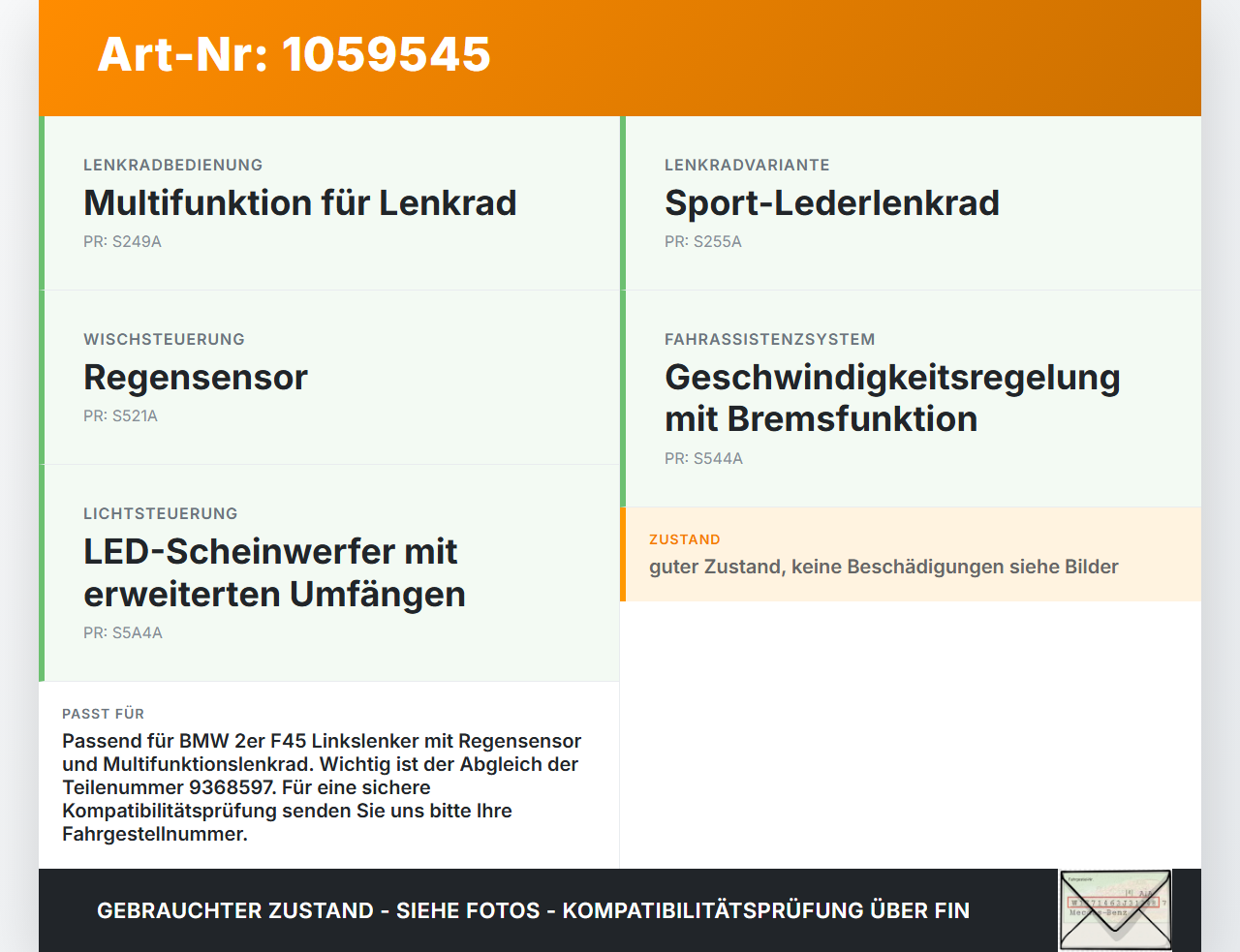 BMW 218i F45 14-18 Lenkstockschalter Kombischalter Blinker Wischer BMW 218i F45 14-18 17.07.2017 6827369... Vorschau 3