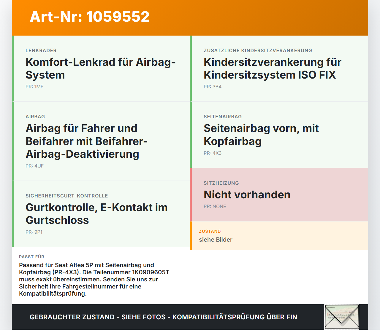 Seat Altea 5P 04-09 Airbag SG ECU Steuergerät Airbagsteuergerät Seat Altea 5P 04-09 21.11.2007 1K0909605T 5WK43412... Vorschau 3