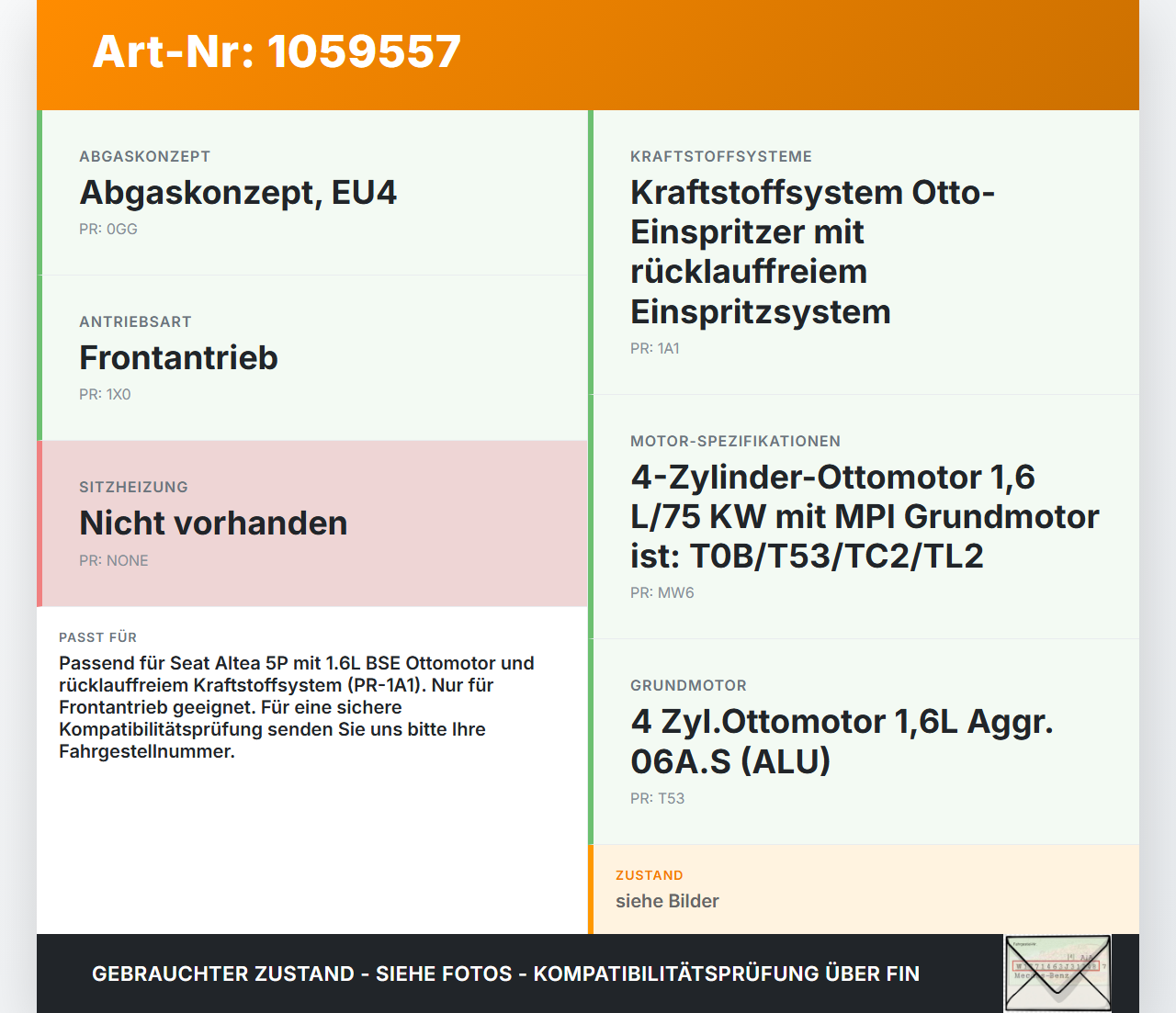 Seat Altea 5P 04-09 1,6 75KW Kraftstoffpumpe Kraftstoff Förderpumpe Tankgeber Seat Altea 5P 04-09 21.11.2007... Vorschau 3