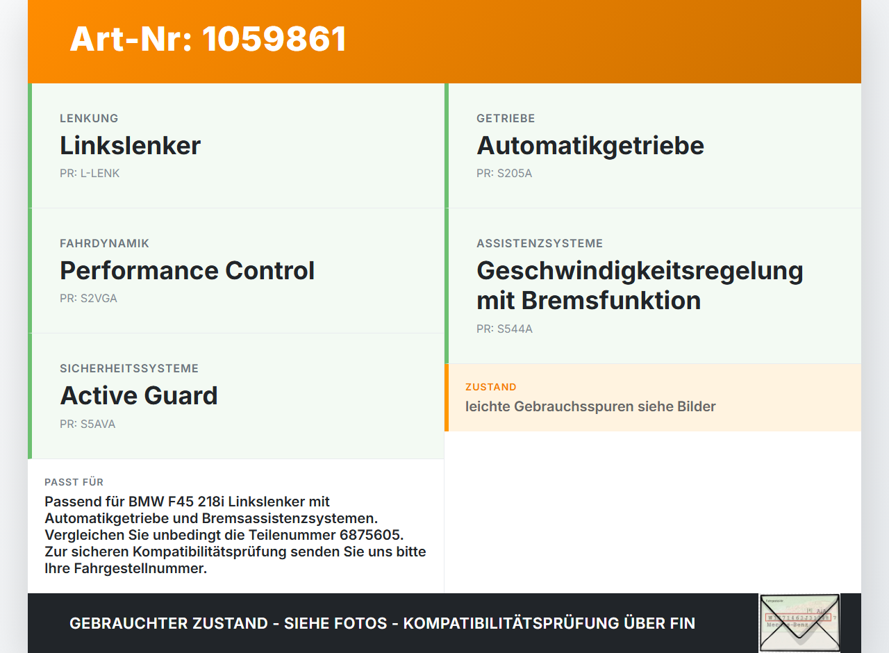 BMW 218i F45 14-18 1,5 100KW Bremskraftverstärker BMW 218i F45 14-18 17.07.2017 6873438 34336873438 0204J00018... Vorschau 3