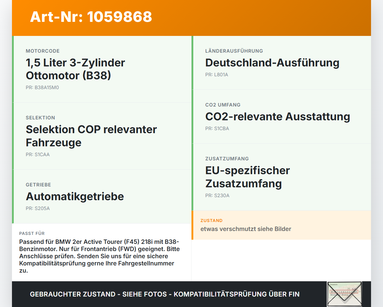 BMW 218i F45 14-18 1,5 100KW Kraftstoffpumpe Kraftstoff Förderpumpe Tankgeber BMW 218i F45 14-18 17.07.2017 7300465... Vorschau 3