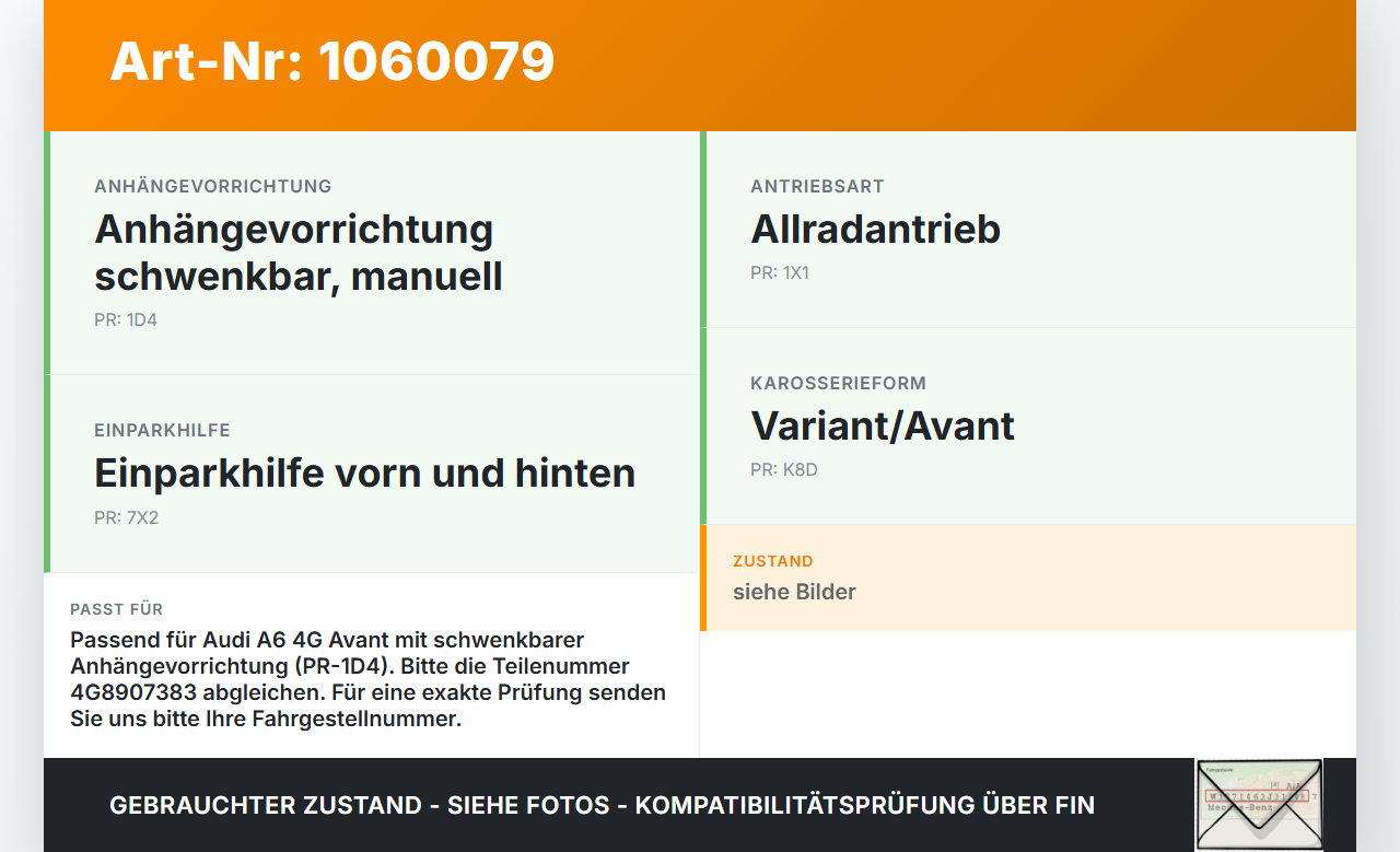 Audi A6 4G 11-14 Steuergerät Anhängeranschlussgerät SG AHK Audi A6 4G 11-14 11.04.2012 4G8907383 5DS010159-21 gebraucht Vorschau 3