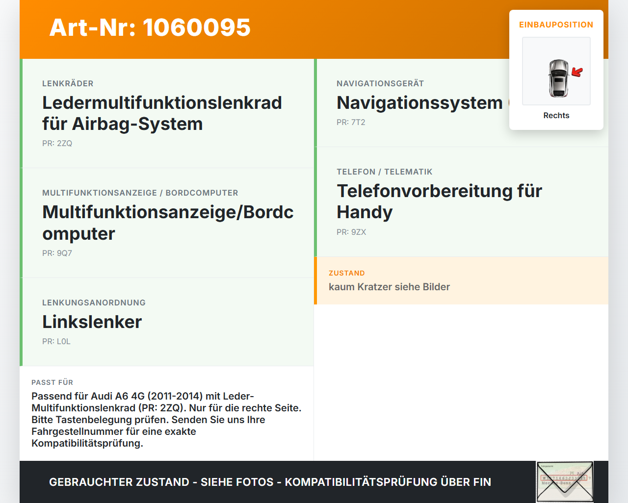 Audi A6 4G 11-14 Lenkradschalter Multifunktionstasten Schalter für Lenkrad Rechts Audi A6 4G 11-14 11.04.2012... Vorschau 3