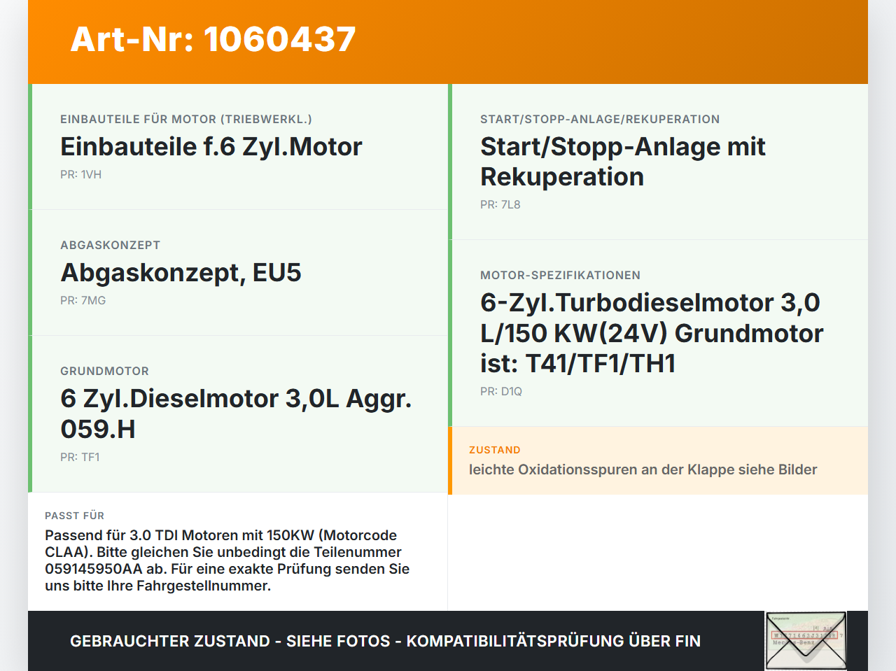Audi A6 4G 11-14 3,0 150KW CLAA Drosselklappe Audi A6 4G 11-14 11.04.2012 059145950AA A2C53358421 gebraucht Vorschau 3