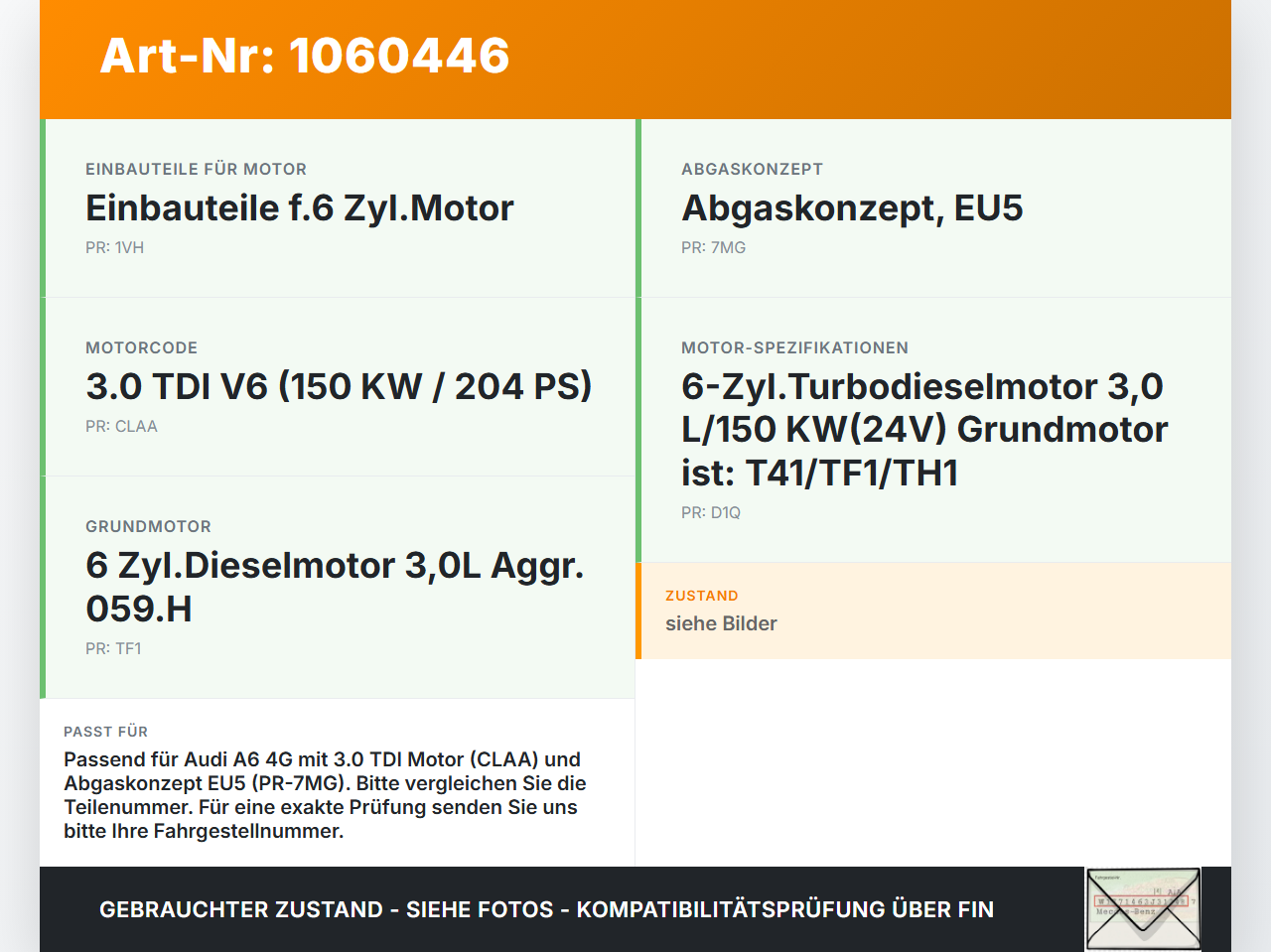 Audi A6 4G 11-14 3,0 150KW Sensor Abgastemperatursensor Abgassonde Audi A6 4G 11-14 11.04.2012 8K0906088C... Vorschau 3