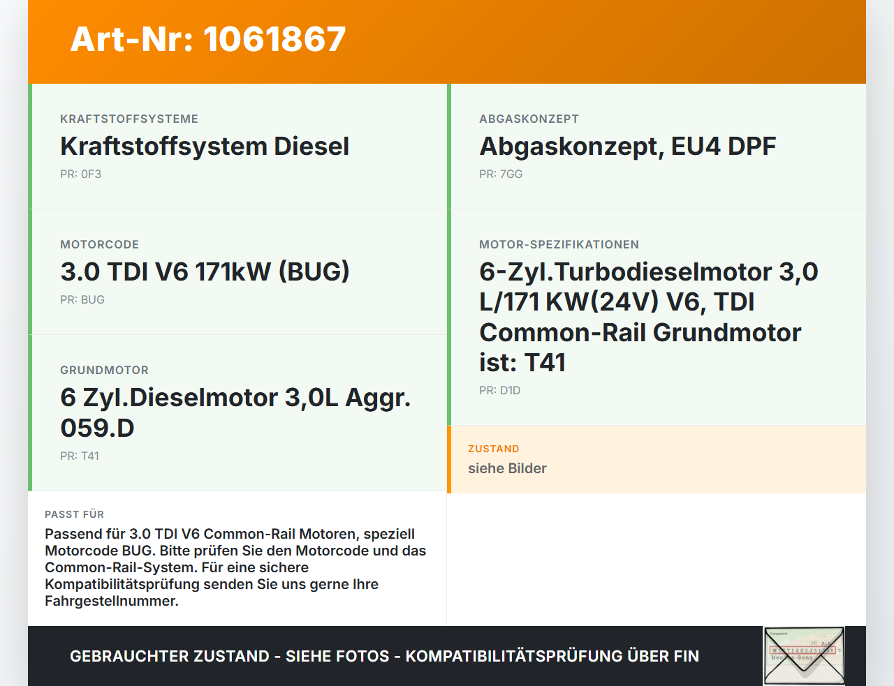 Audi Q7 4L 05-09 TDI 3,0 171KW Railsensor Drucksensor Kraftstoffdrucksensor Audi Q7 4L 05-09 26.06.2007 059130758E... Vorschau 3