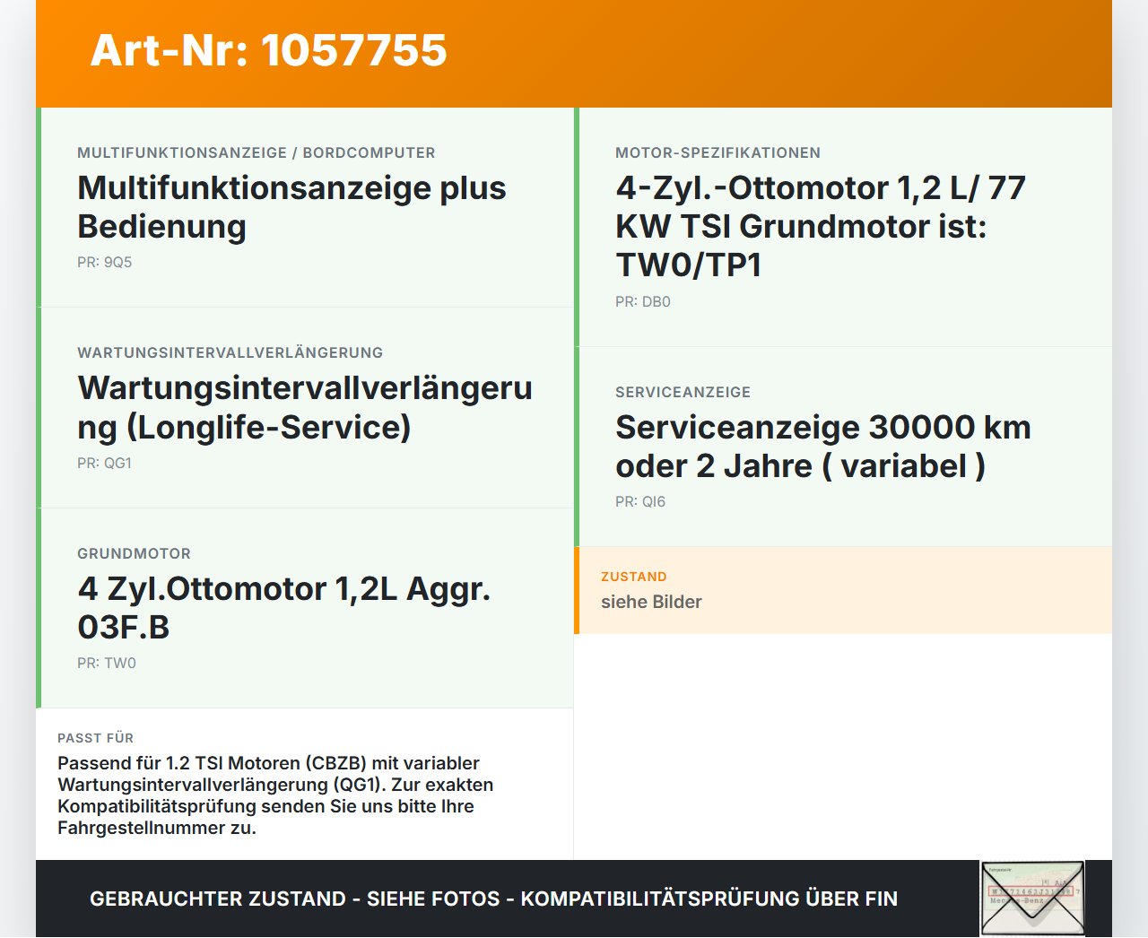 VW Golf VI 6 09-13 TSI 1,2 77KW Sensor Ölstandssensor Ölstandgeber VW Golf VI 6 09-13 15.10.2012 03C907660M... Vorschau 3