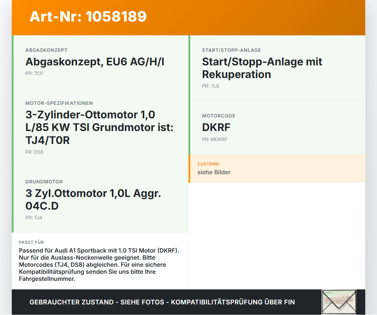 Audi A1 Sportback 18-24 1,0 85KW DKRF Nockenwellenverstellung Verstellung für Nockenwelle Auslass Audi A1 Sportback... Vorschau 3