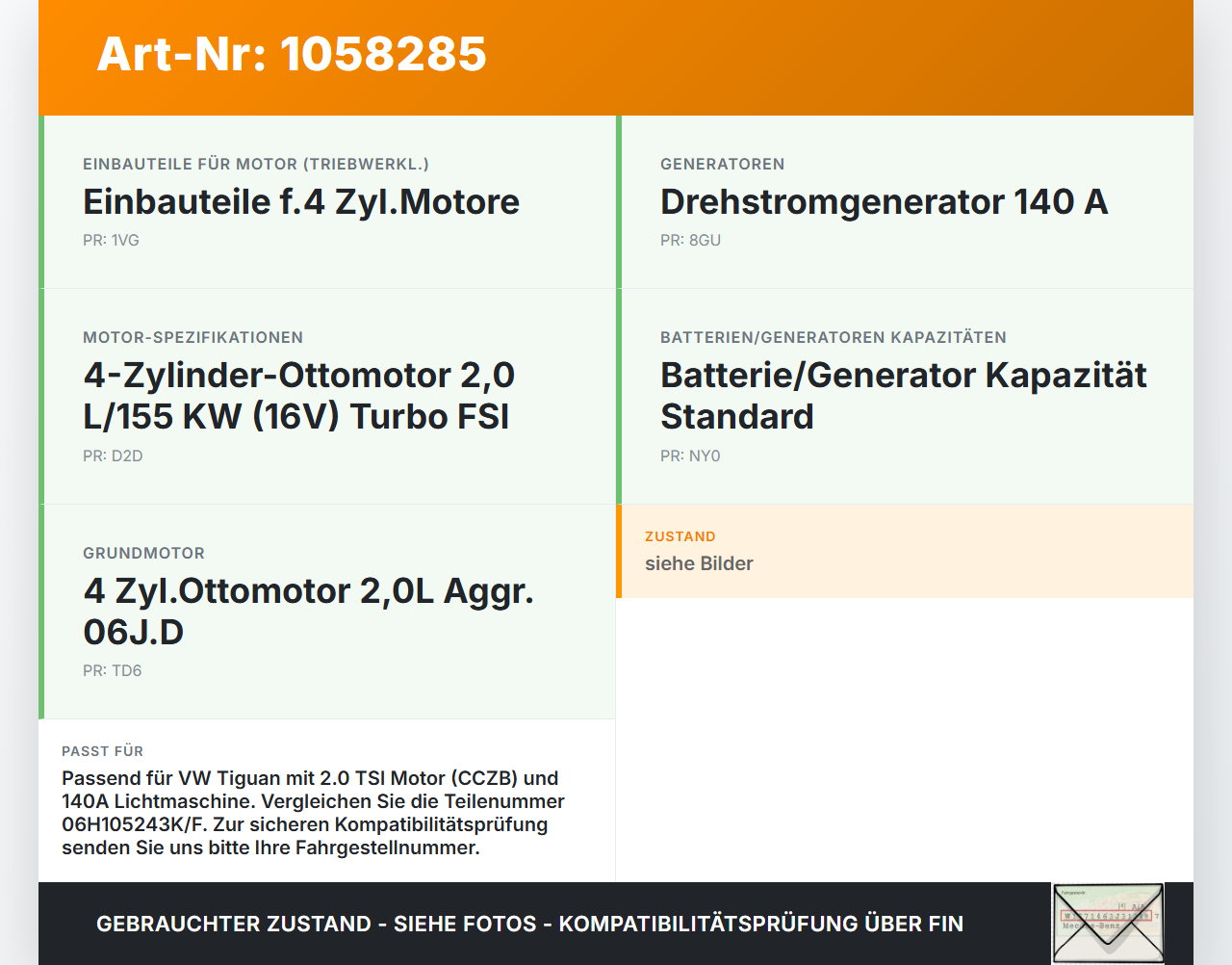 VW Tiguan 5N 11-16 2,0 155KW CCZB Riemenscheibe VW Tiguan 5N 11-16 12.12.2012 06H105243K gebraucht Vorschau 3