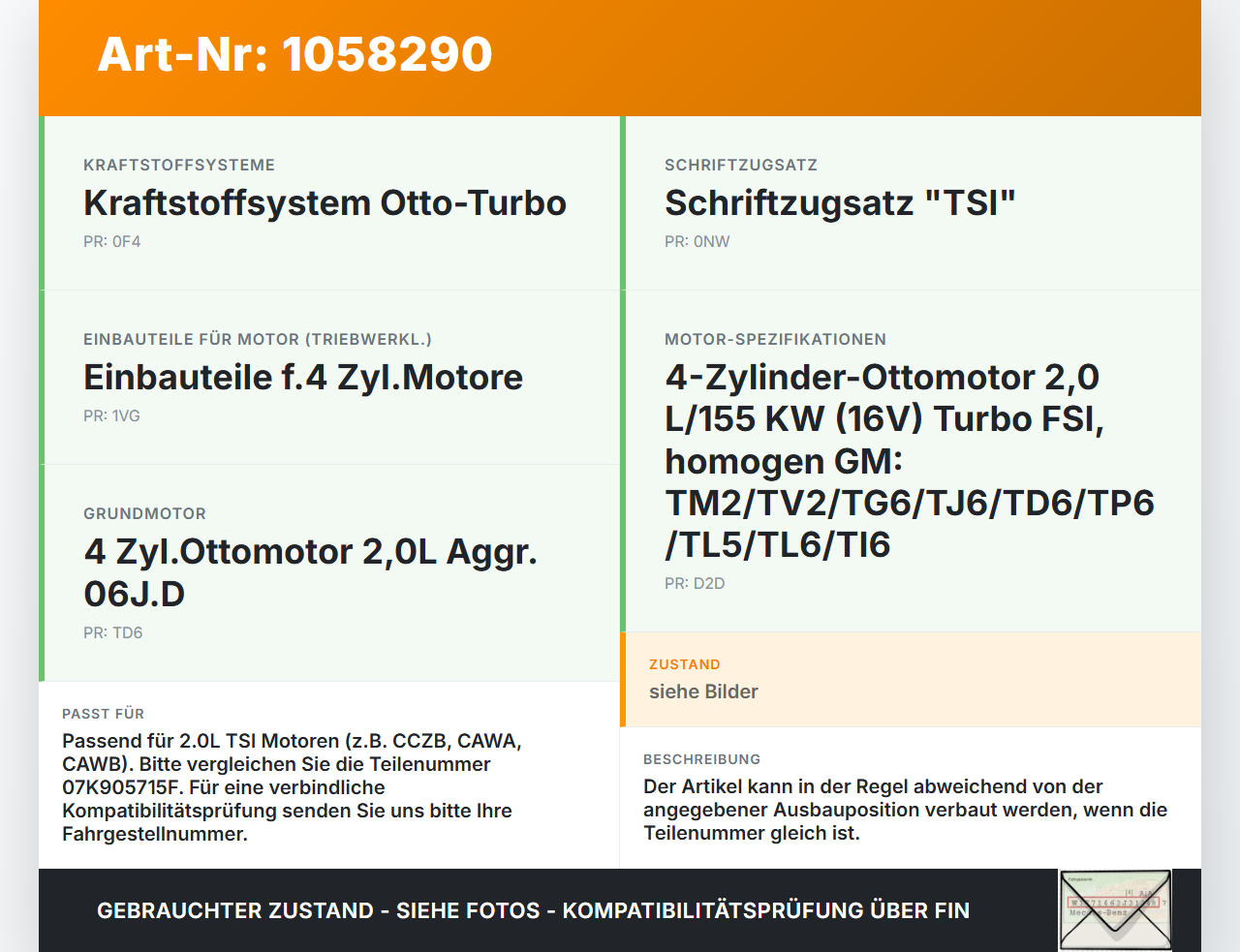 VW Tiguan 5N 11-16 2,0 155KW Zündspule Zyl.3 VW Tiguan 5N 11-16 12.12.2012 07K905715F 06H905115B 0221604115 gebraucht Vorschau 3