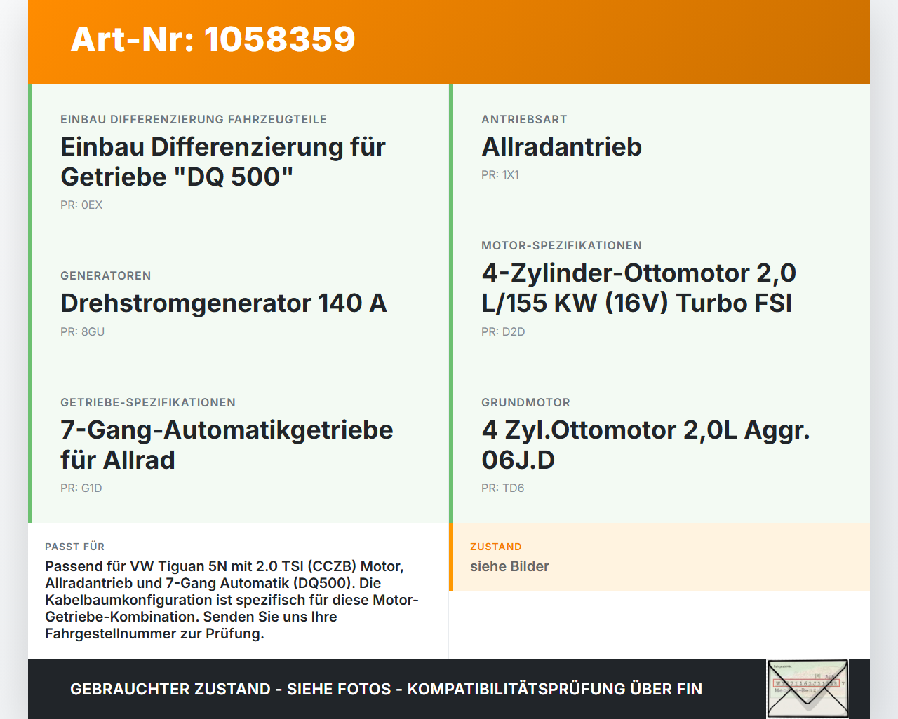 VW Tiguan 5N 11-16 2,0 155KW Motorkabelbaum Leitungssatz VW Tiguan 5N 11-16 12.12.2012 06J971595BN 65PB701... Vorschau 3