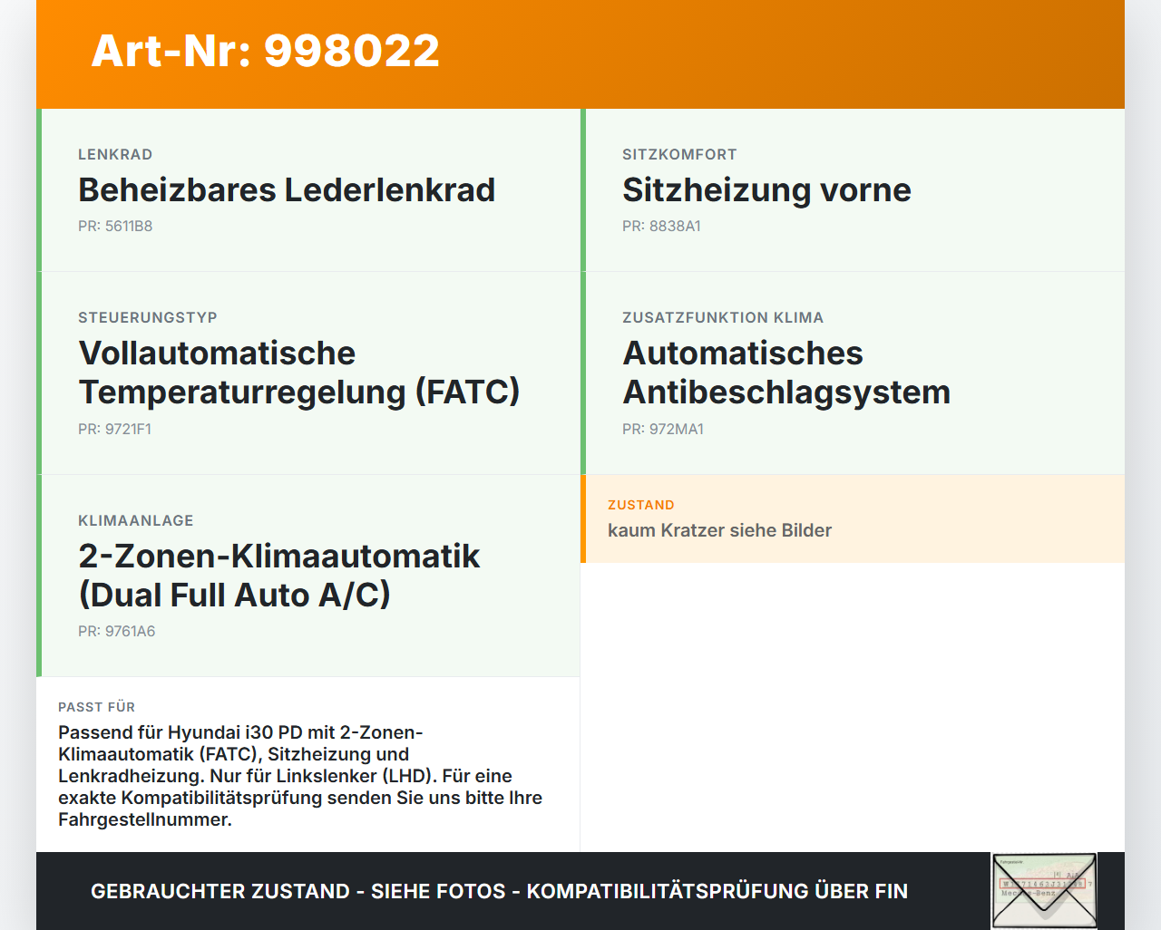 Hyundai I30 N PD 19-24 Bedienteil Bedienelement Heizung Klimabedienteil Hyundai I30 N PD 19-24 10.10.2022... Vorschau 3