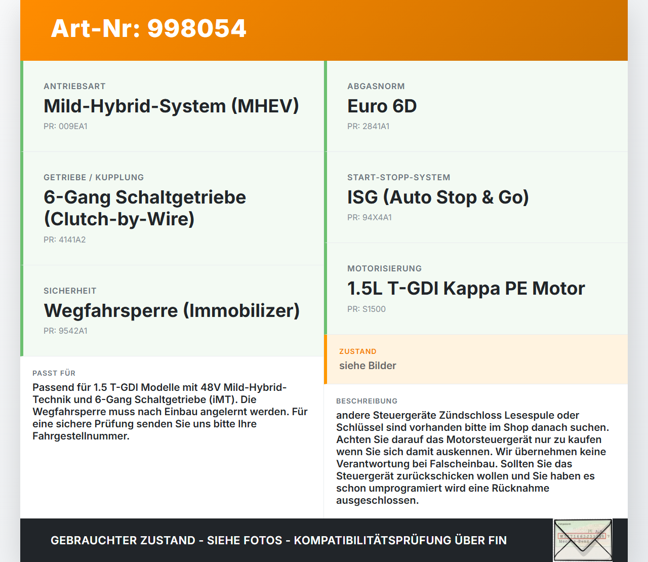 Hyundai I30 N PD 19-24 T-GDI 1,5 118KW Steuergerät ECU für Motor Motorsteuergerät Hyundai I30 N PD 19-24 10.10.2022... Vorschau 3